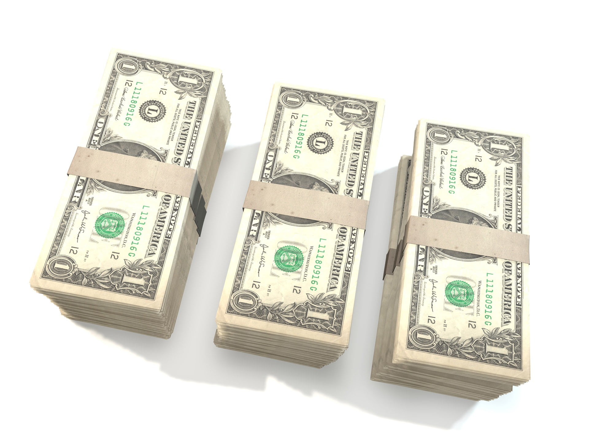 large group of objects, dollars, white background, cash, investment, buy, currency, high angle view, human representation, dollar sign, 1080P, economy, HD Wallpaper