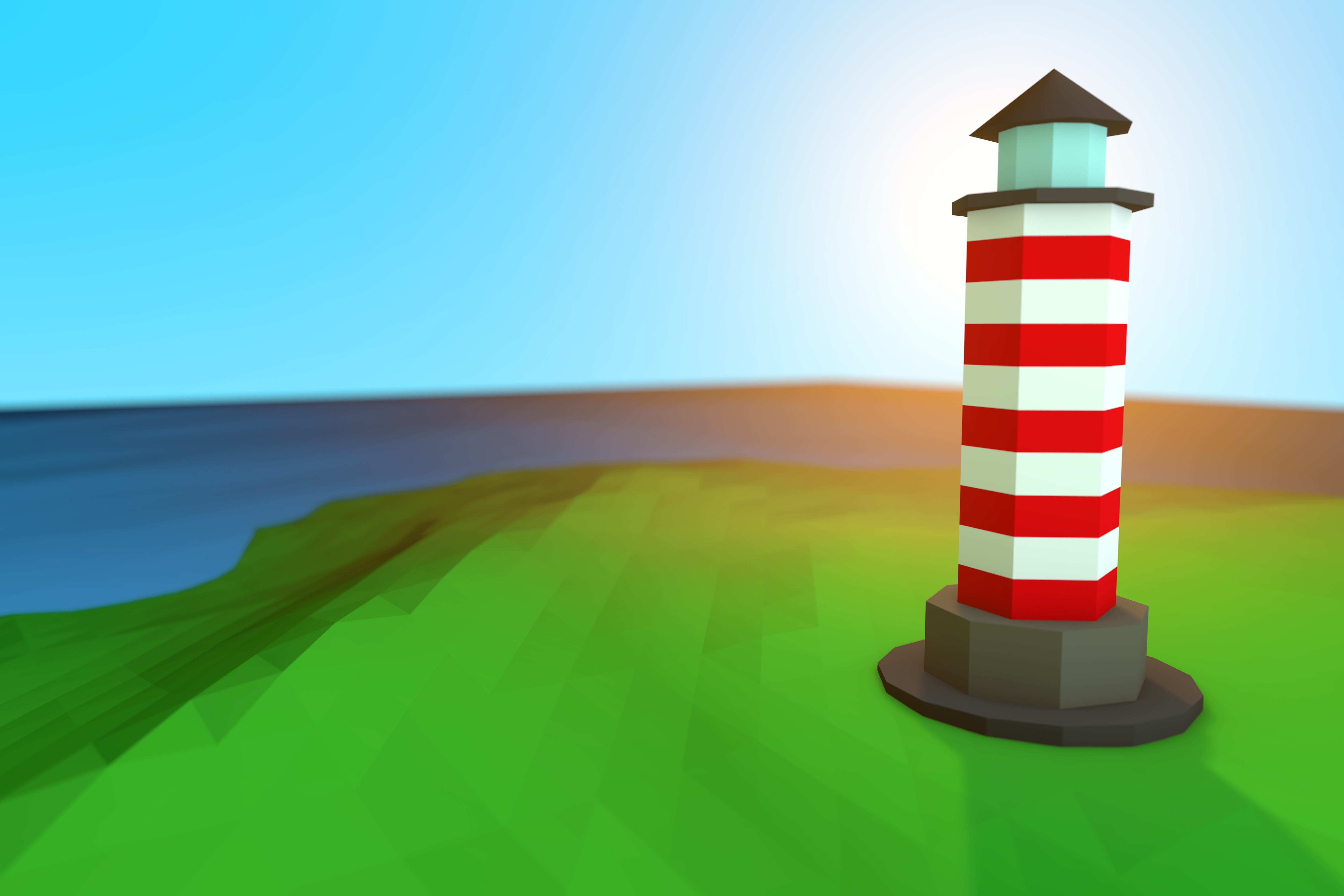 warning symbol, communication, guidance, day, 3d model, 3d visualization, safety, deserted, tower, outdoors, sky, bank, coast, architecture, cliffs, lighthouses, HD Wallpaper