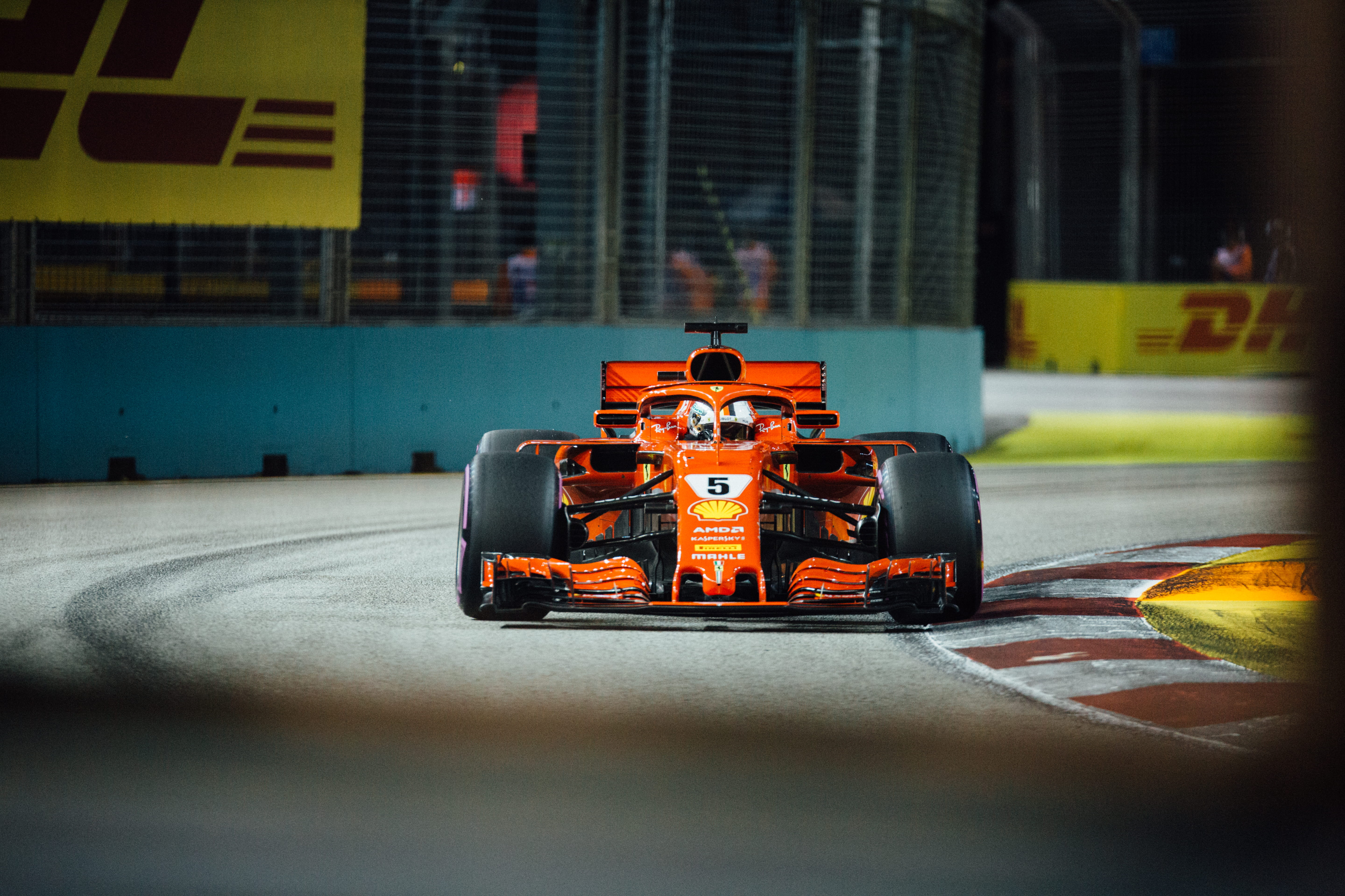 auto Racing, near, rails, motion, competitive Sport, orange, machinery, championship, land Vehicle, racecar, wheel, formula One Grand Prix, black, spain, HD Wallpaper