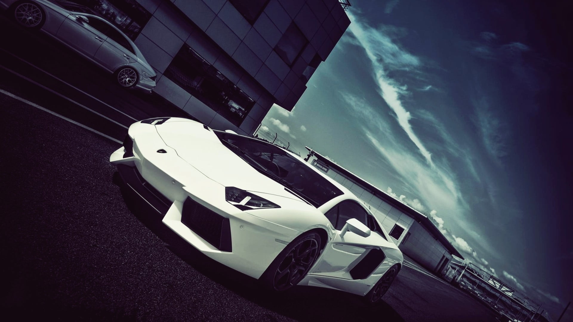 no people, car, vehicle, nature, luxury, motor vehicle, white cars, 1080P, Lamborghini, cloud - sky, day, architecture, cruise ship, sea, tilt, white, HD Wallpaper