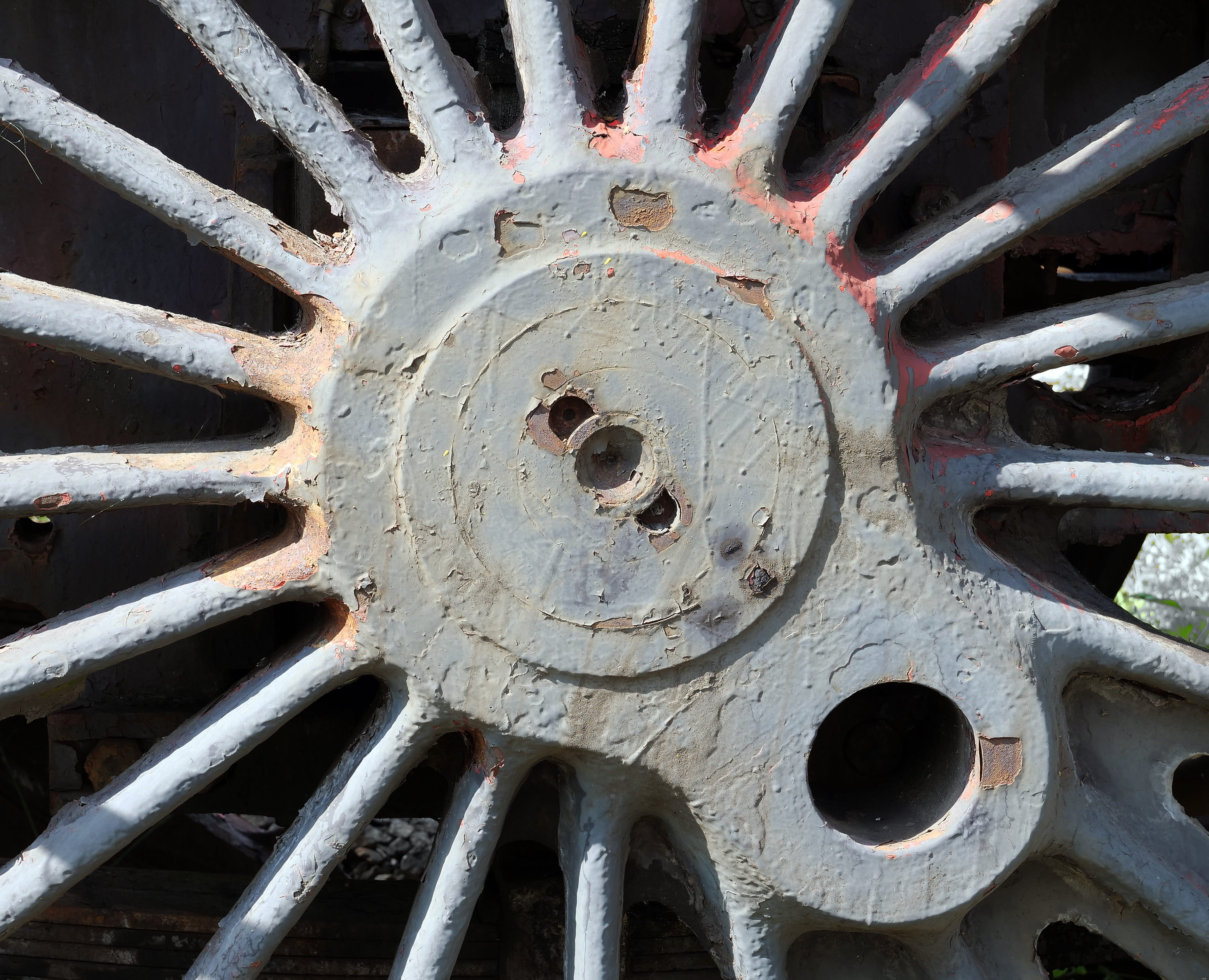 abandoned, weathered, deterioration, backgrounds, pin hole, no people, day, spokes, rusty, design, railway, br 22, railway museum, steam locomotive, geometric shape, HD Wallpaper