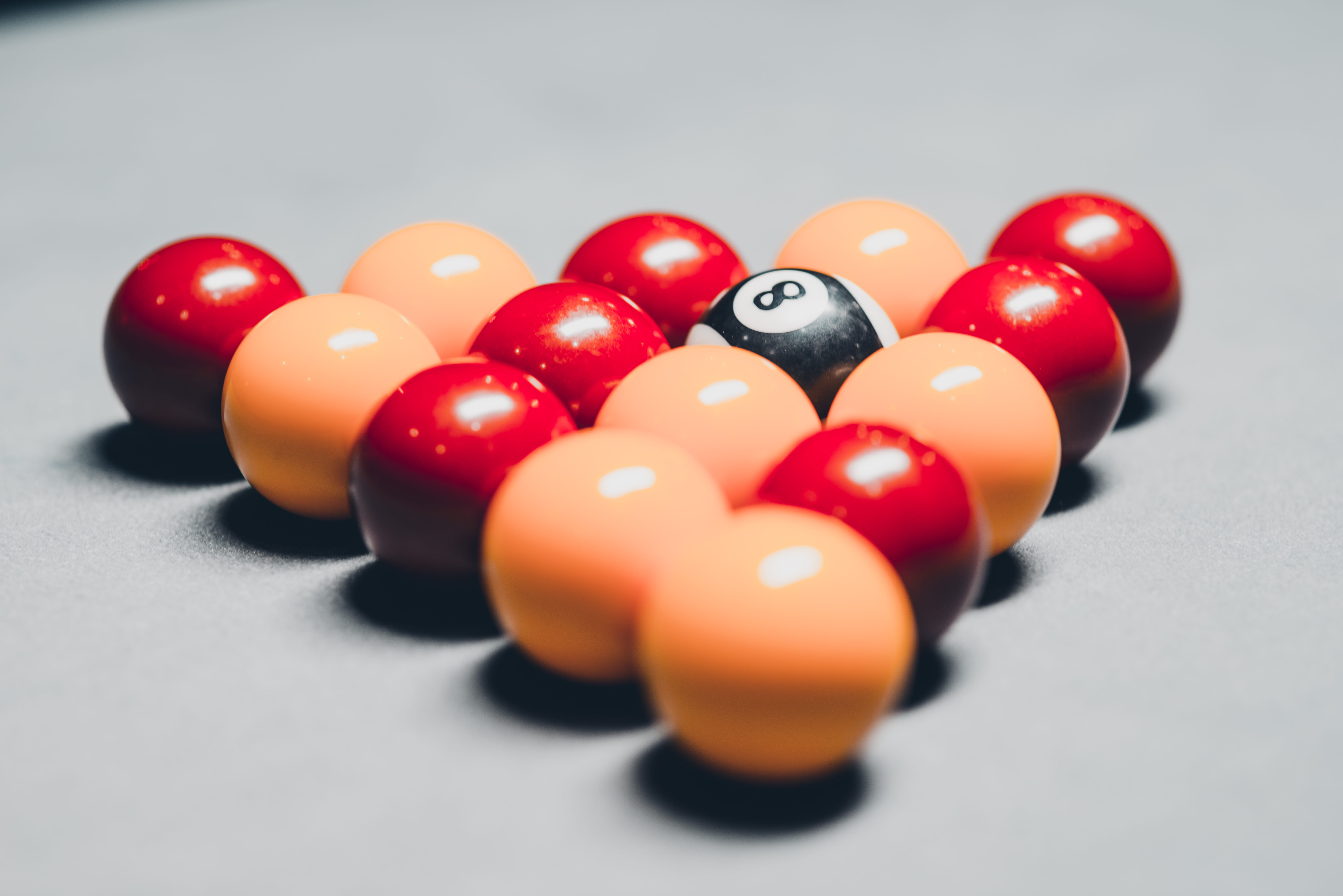 yollow, indoors, table, 5K, shape, number, leisure activity, relaxation, billiard room, black, sport, balls, pool - cue sport, sweets, no people, close-up, HD Wallpaper