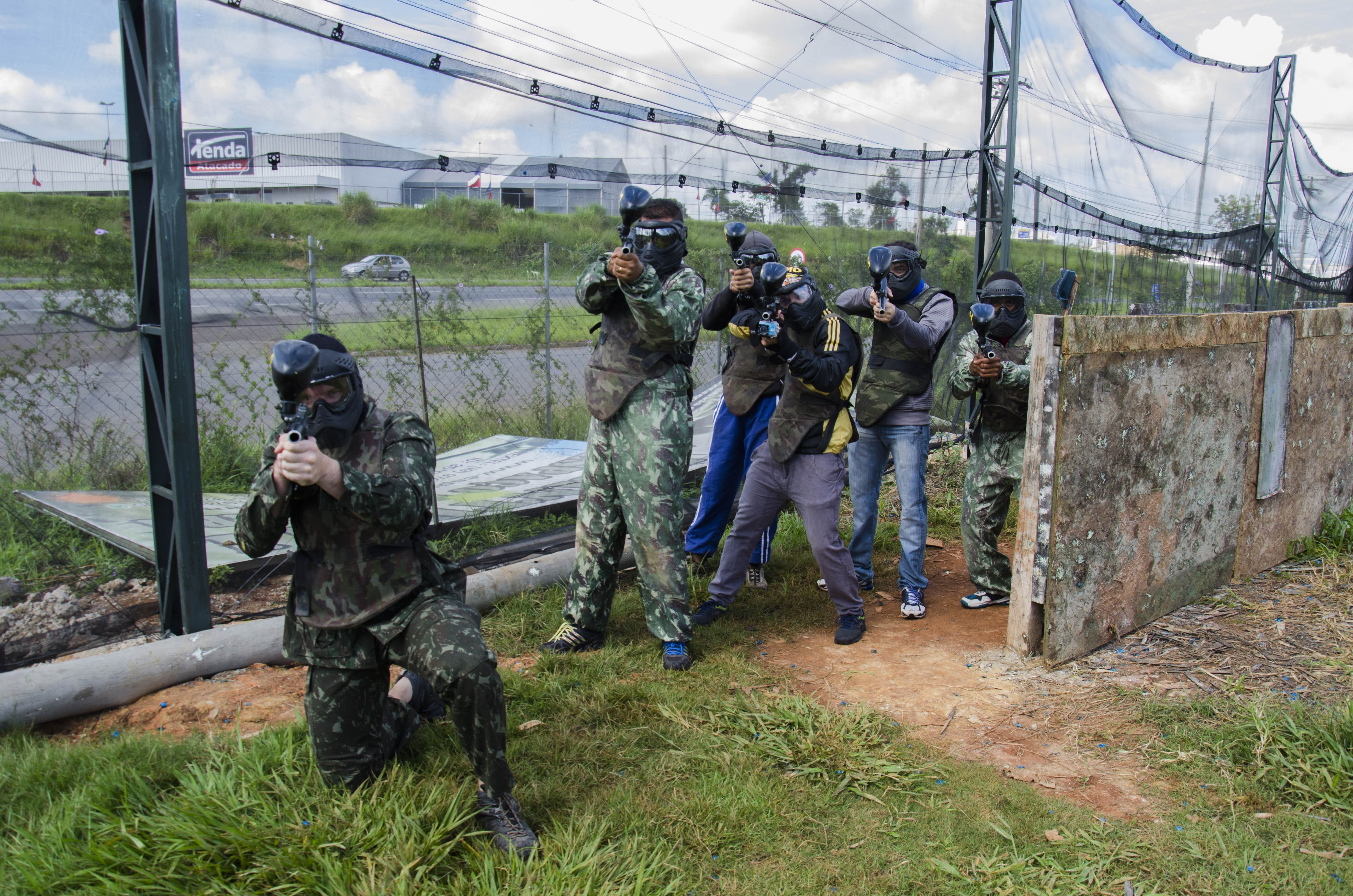 paintball, safety, nature, full length, outdoors, war, people, real people, men, group of people, 4K, plant, field, occupation, built structure, weapon, HD Wallpaper