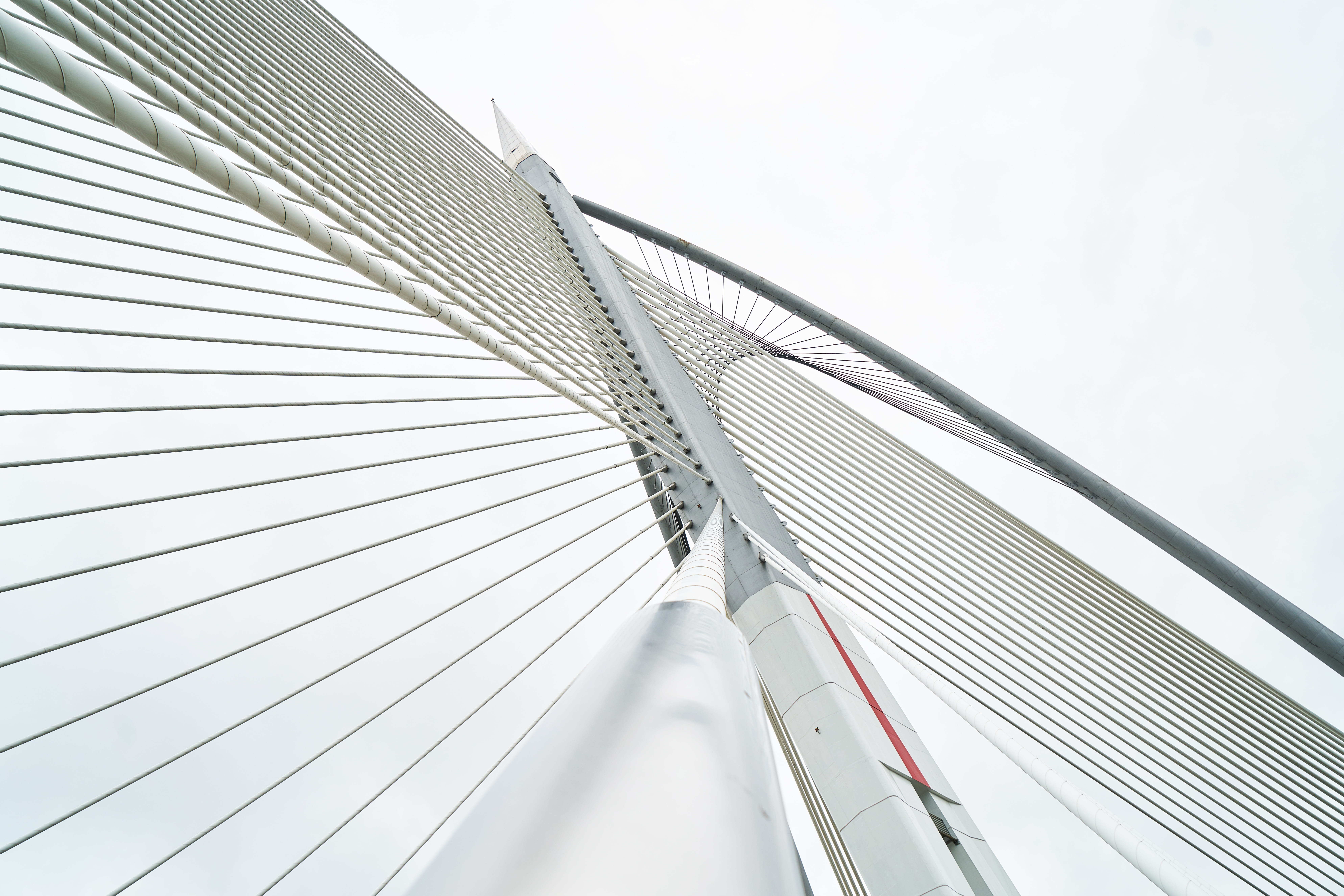 rope, connection, steel, two, bridge - man made structure, city, no people, skyscraper, clouds, architecture, nature, daniel, environmental, beautiful, HD Wallpaper