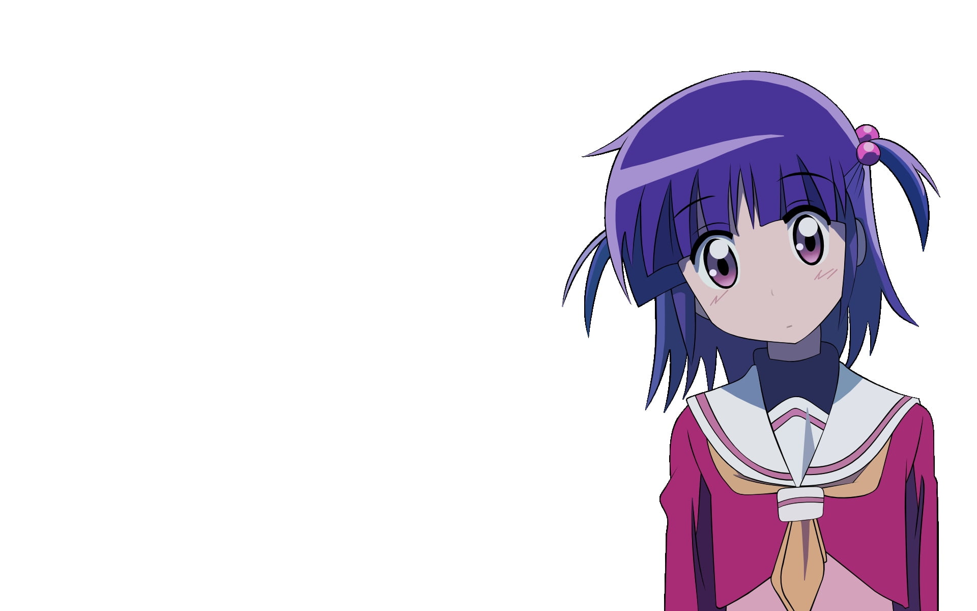 blue, one person, cute, standing, cheerful, girls, hayate no gotoku, human Face, women, human representation, smiling, representation, costume, image, student, HD Wallpaper