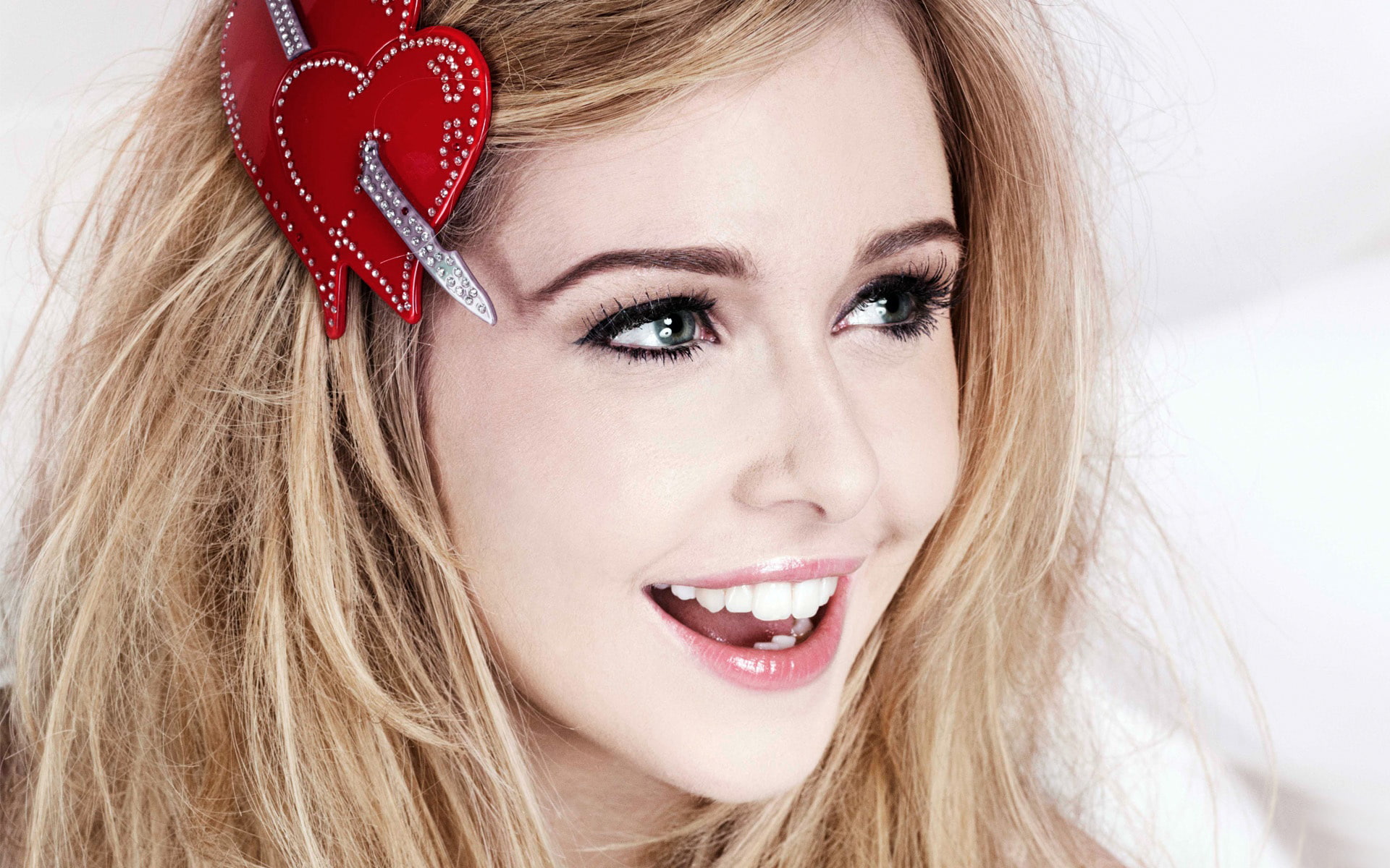 women, vickers, red, s, hair, diana, 1080P, heart, clip, shape, HD Wallpaper