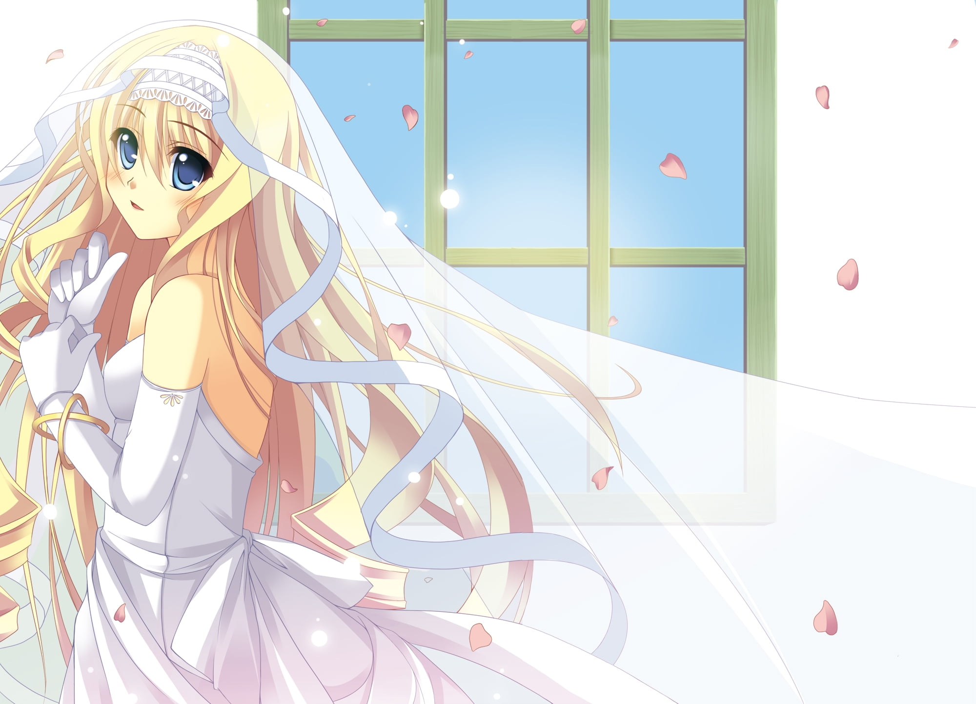 young, petals, backgrounds, women, girl, computer Graphic, day, child, cute, veil, listening, outdoors, portrait, people, dress, teenage Girls, digital composite, HD Wallpaper
