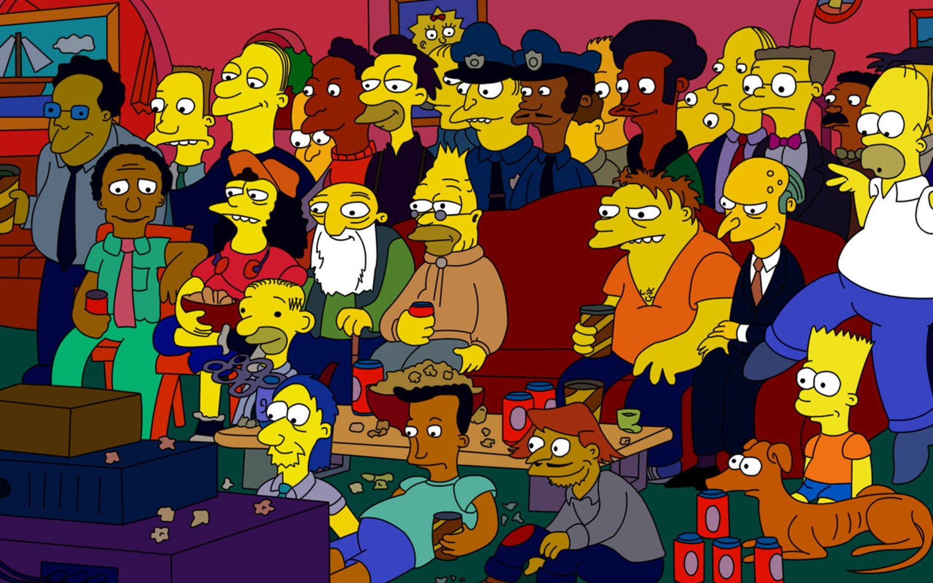 apu, smithers, nahasapeemapetilon, helper, simpson, gumble, carl, abraham, santa 039 s, burns, homer, simpsons, barney, 1080P, bart, HD Wallpaper