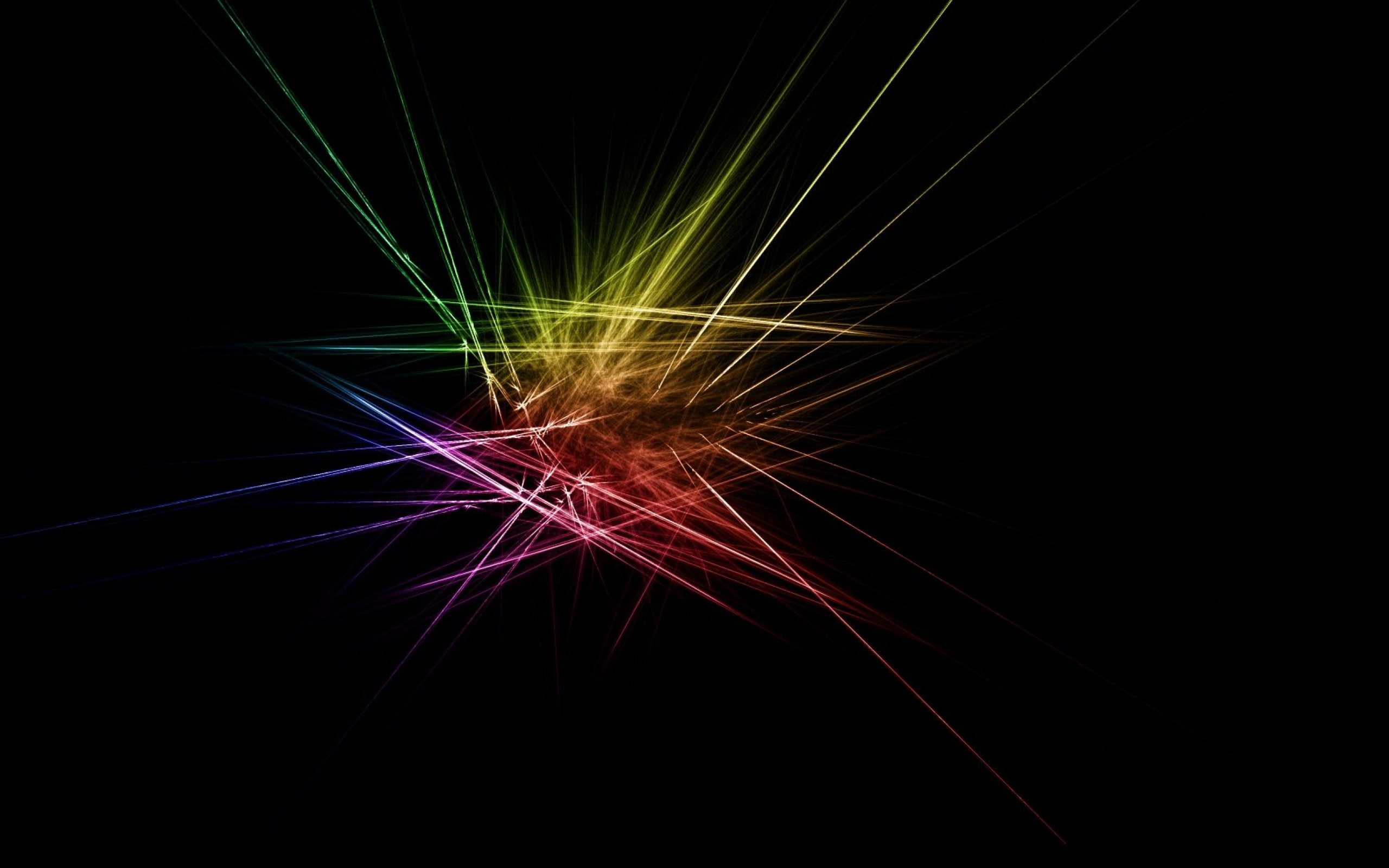 collection, multicolored stripes, stripes on a black background, 2K, hq walls, hd, 3D Abstraction, hd walls, desktop, 3D stripes, black background, HD Wallpaper