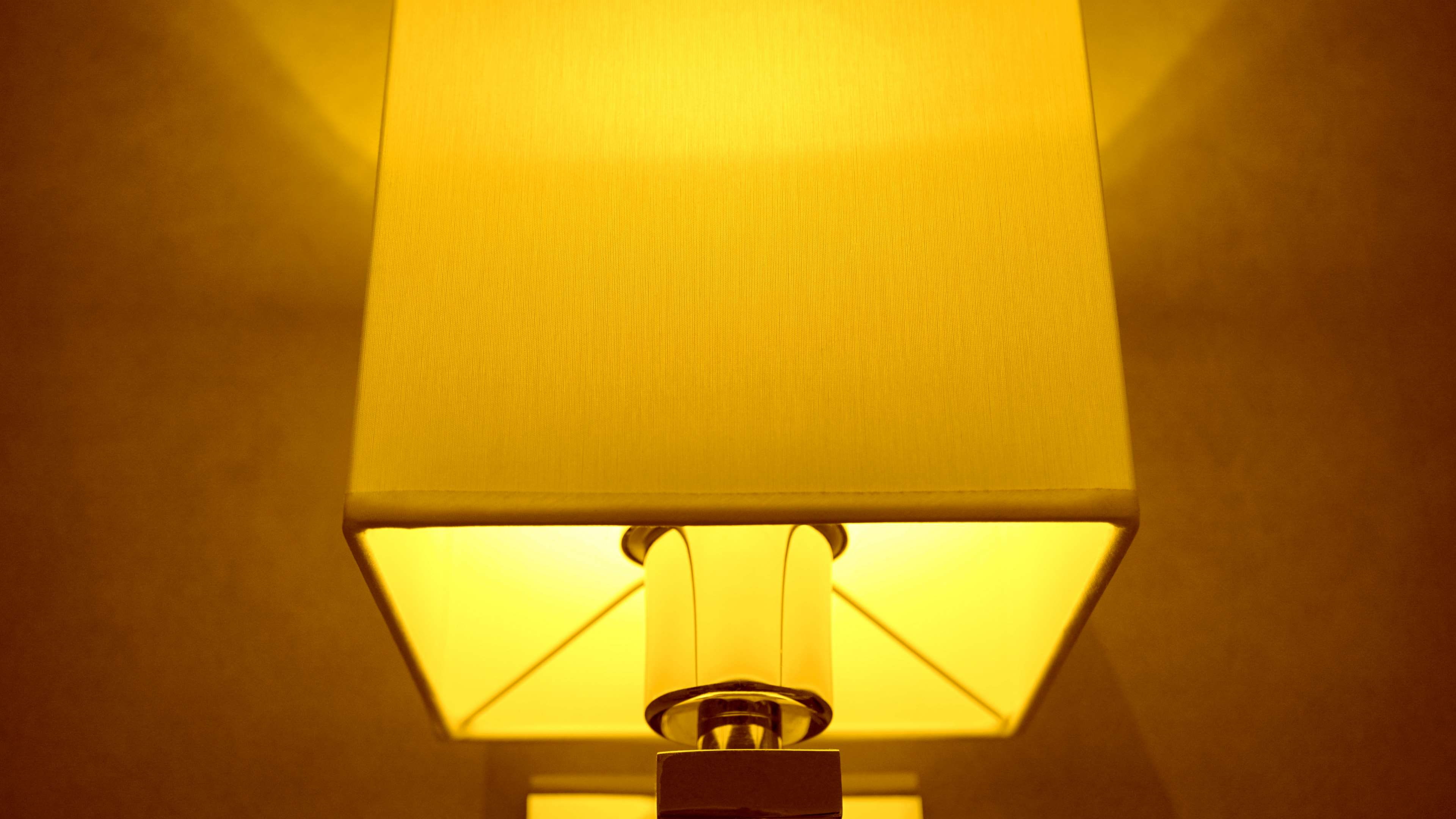 lightbulb, lamp shade, indoors, energy, electric light, lighting equipment, design, light fixture, yellow, light, 4K, technology, bulb, architecture, illuminated, HD Wallpaper