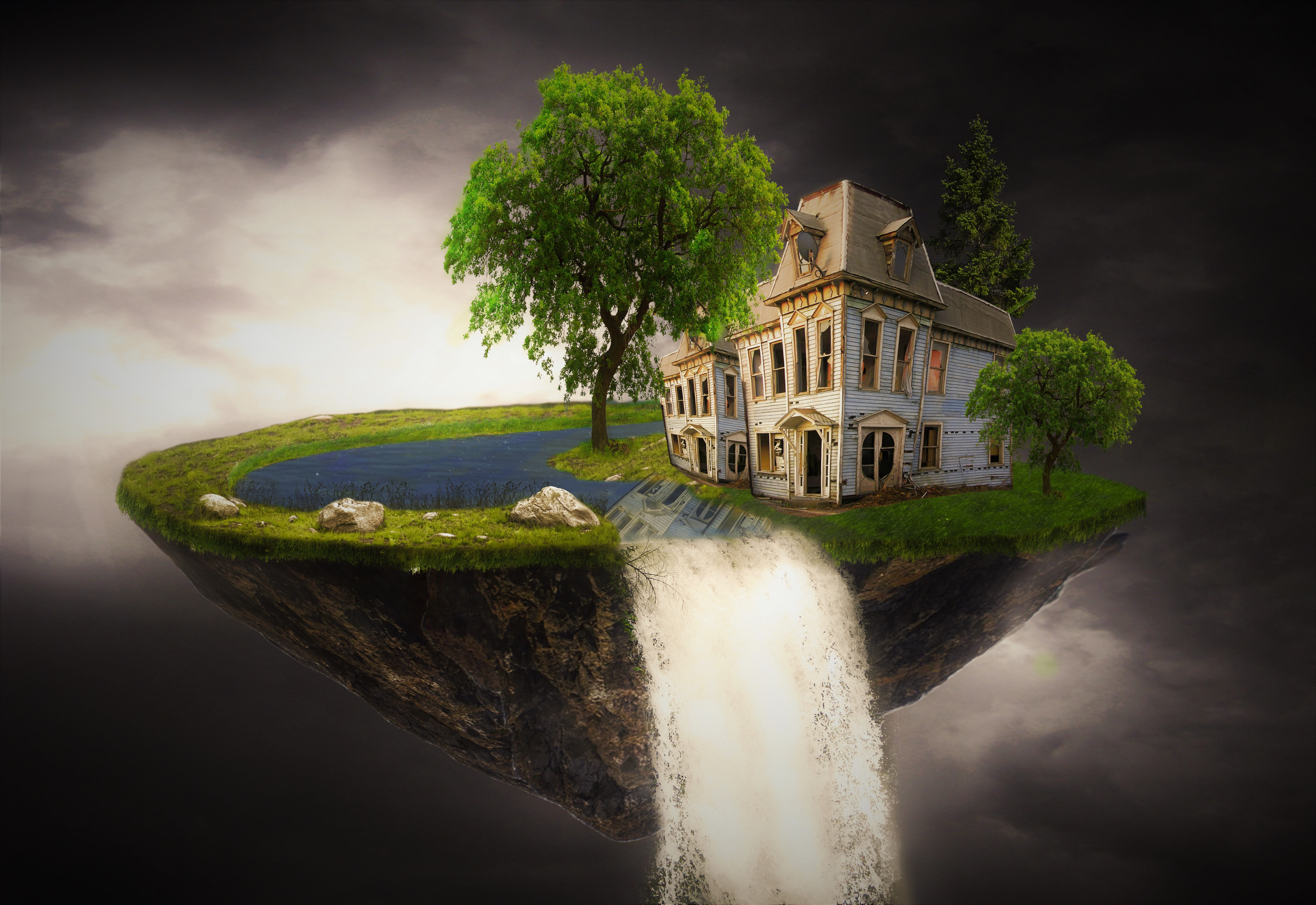 dreams, home, day, history, architecture, 8K, long exposure, travel, forest, outdoors, cloud - sky, built structure, sky, water, plant, nature, motion, HD Wallpaper