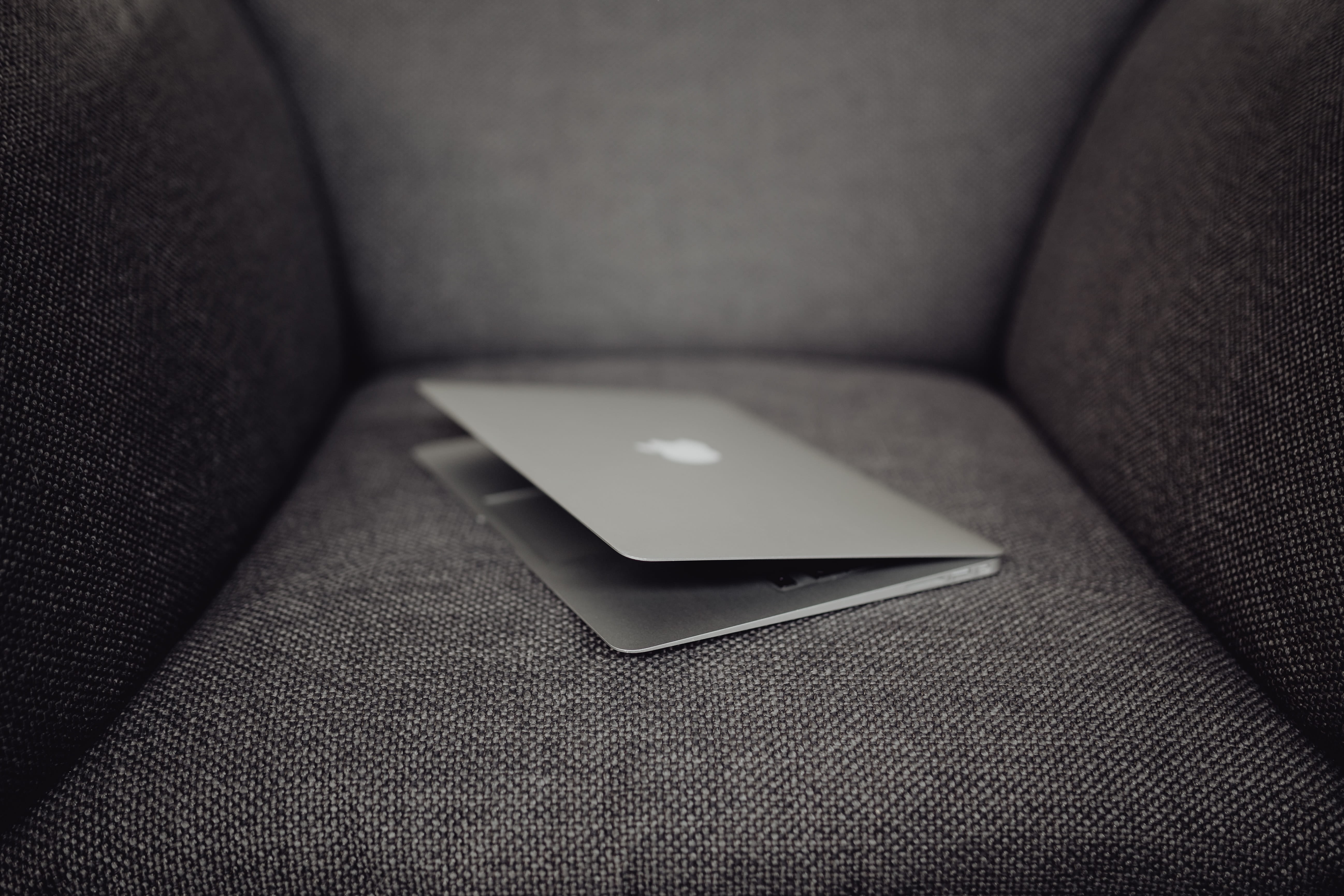 computer, close-up, mobile phone, leather, laptop, technology, communication, indoors, motor vehicle, armchair, grey, no people, portable information device, HD Wallpaper