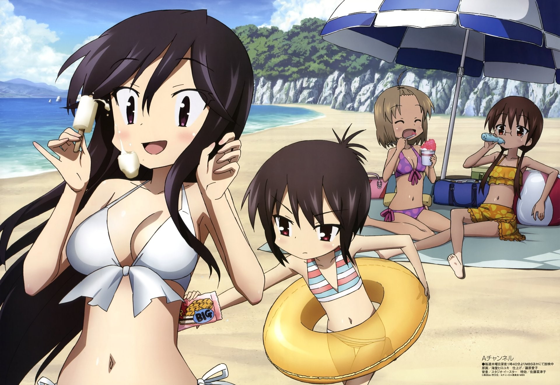 1080P, Tooru Ichii, A Channel, Yuuko Nishi, Run Momoki, Anime, Nagisa Tennouji, HD Wallpaper