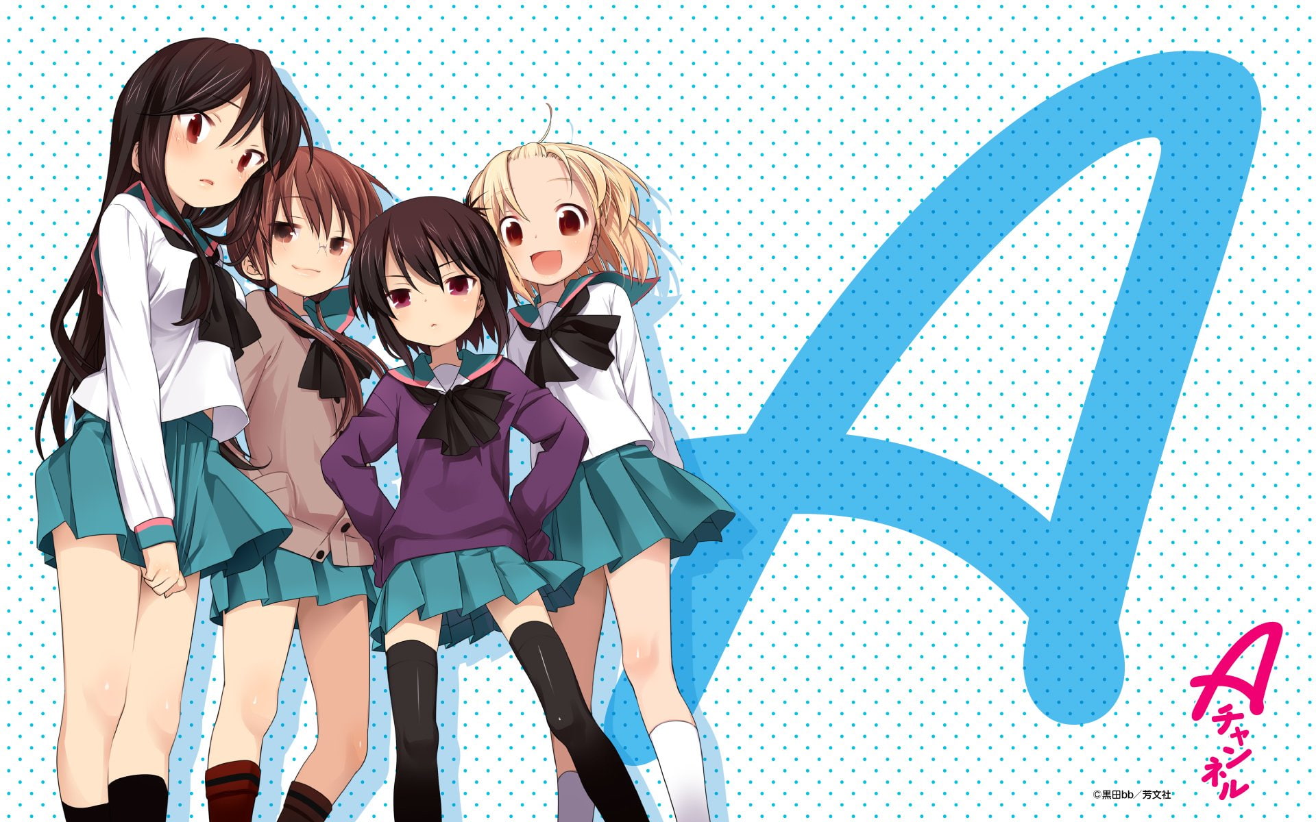 A Channel, Run Momoki, Nagisa Tennouji, Tooru Ichii, Yuuko Nishi, 1080P, Anime, HD Wallpaper