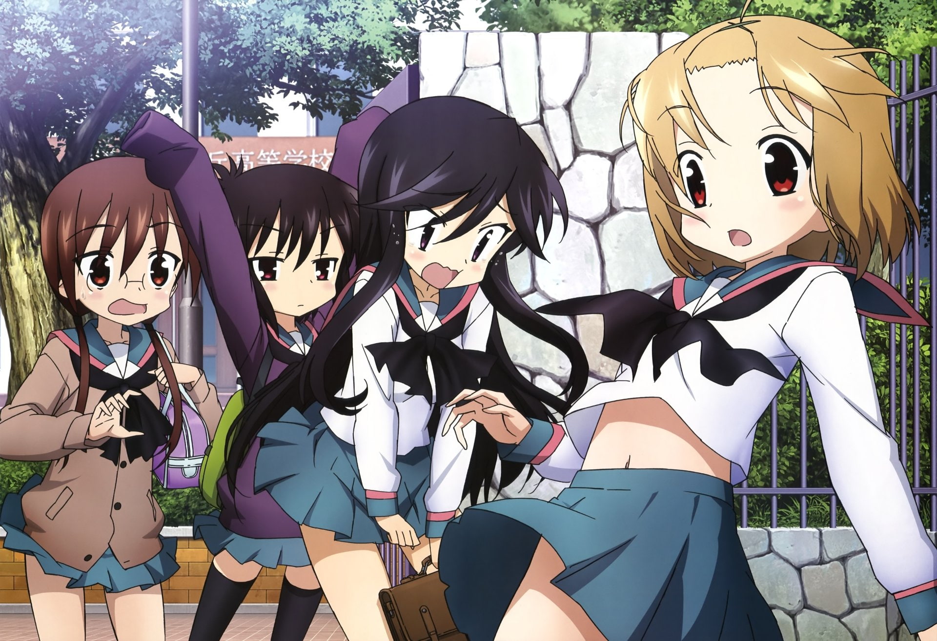 A Channel, Anime, 1080P, Miho Noyama, Nagisa Tennouji, Run Momoki, Yuuko Nishi, HD Wallpaper