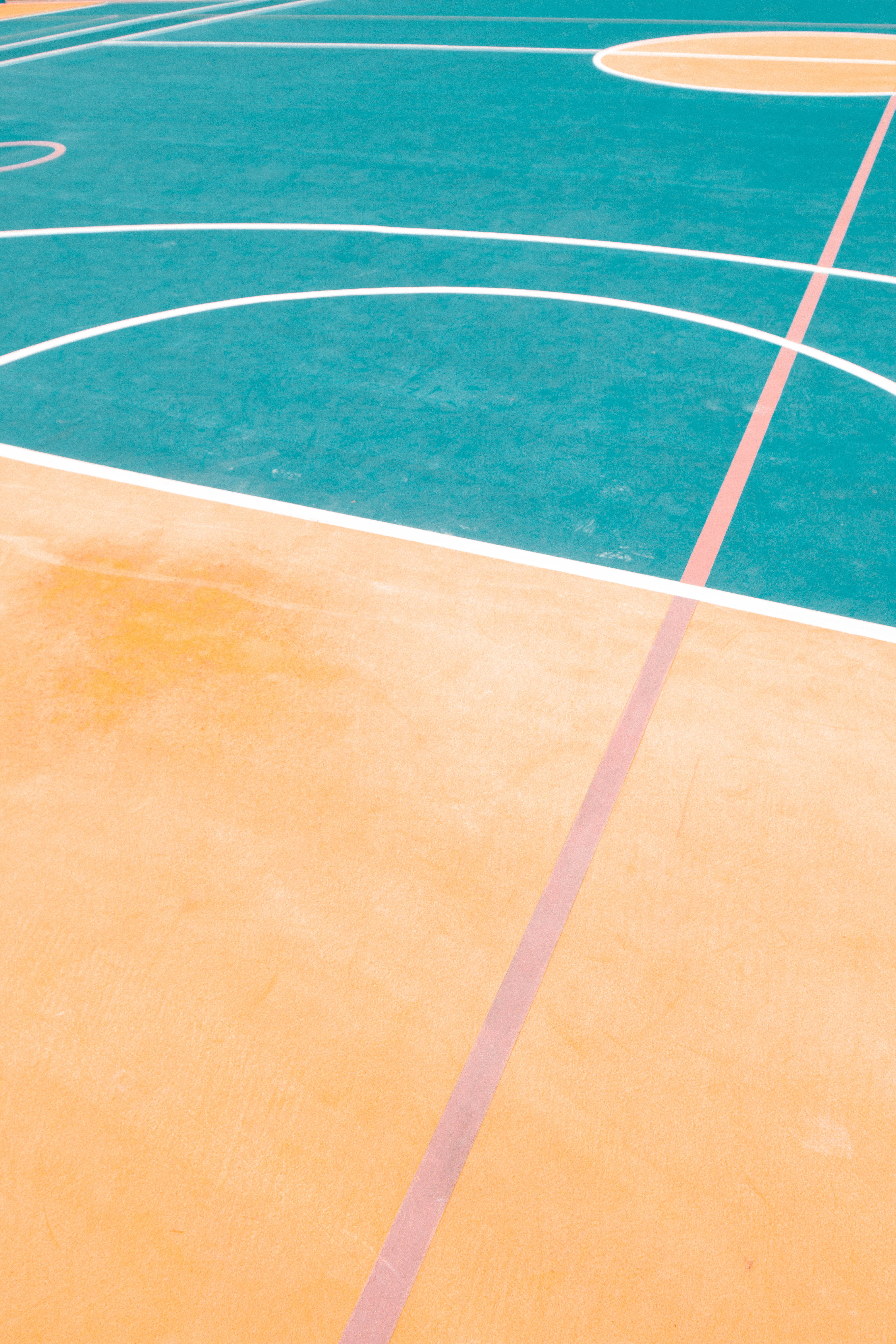 absence, basketball, white color, outdoors, tennis, 5K, lighting, team sport, auditorium, sport, sphere, asphalt, high angle view, floor, theater, furniture, Phone HD Wallpaper