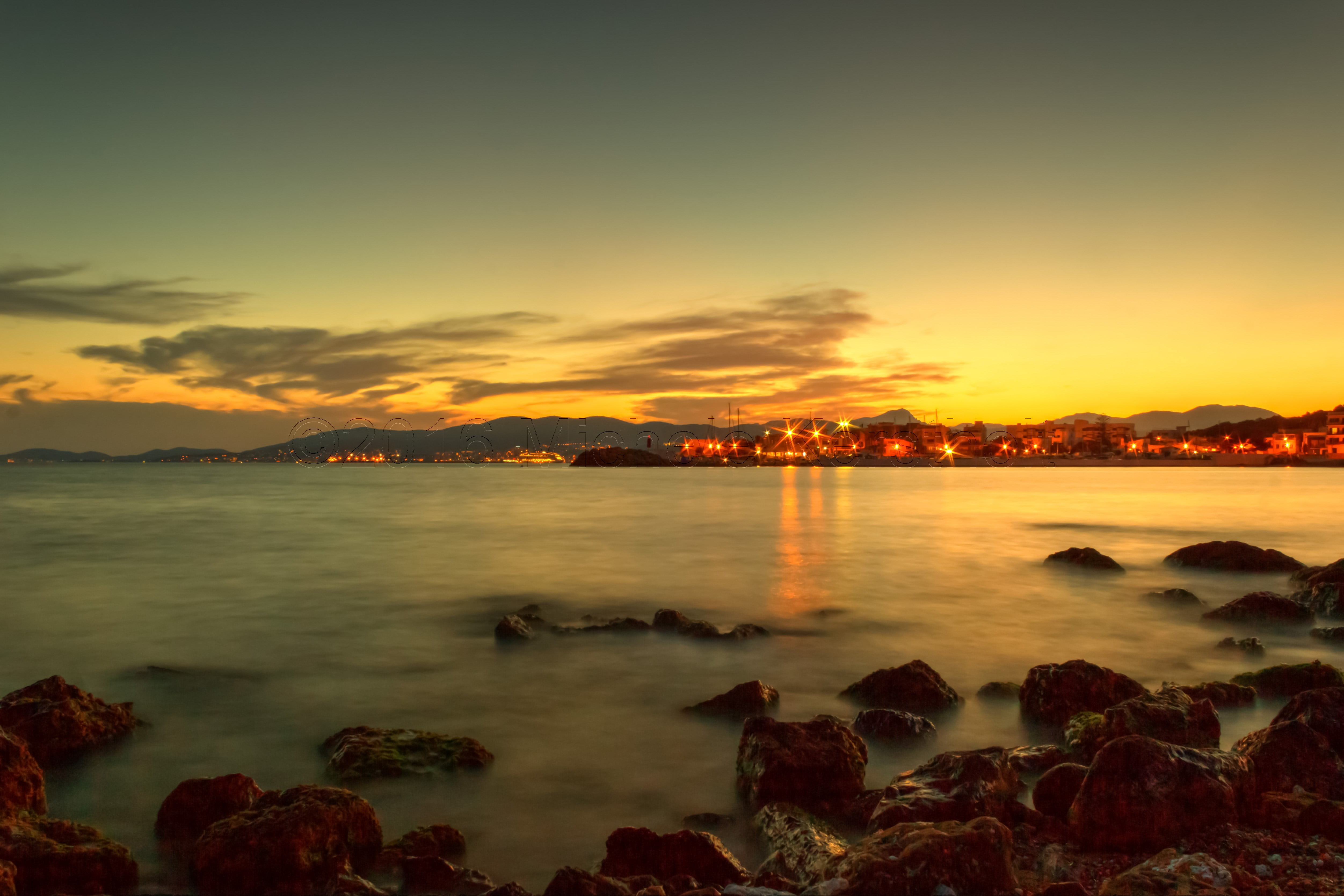 water, view, sea, scenics, body, nature, coll, summer, 4K, landscape, coastline, sky, beach, dusk, sunset, HD Wallpaper
