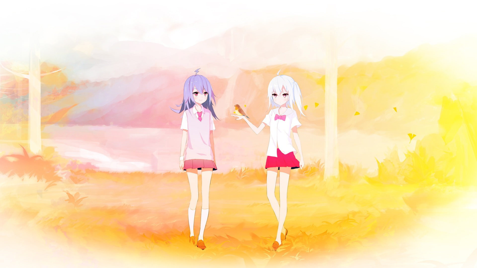 women, people, child, 1080P, futuristic, sky, digital composite, anime girls, togetherness, happiness, day, females, nature, full length, childhood, technology, HD Wallpaper