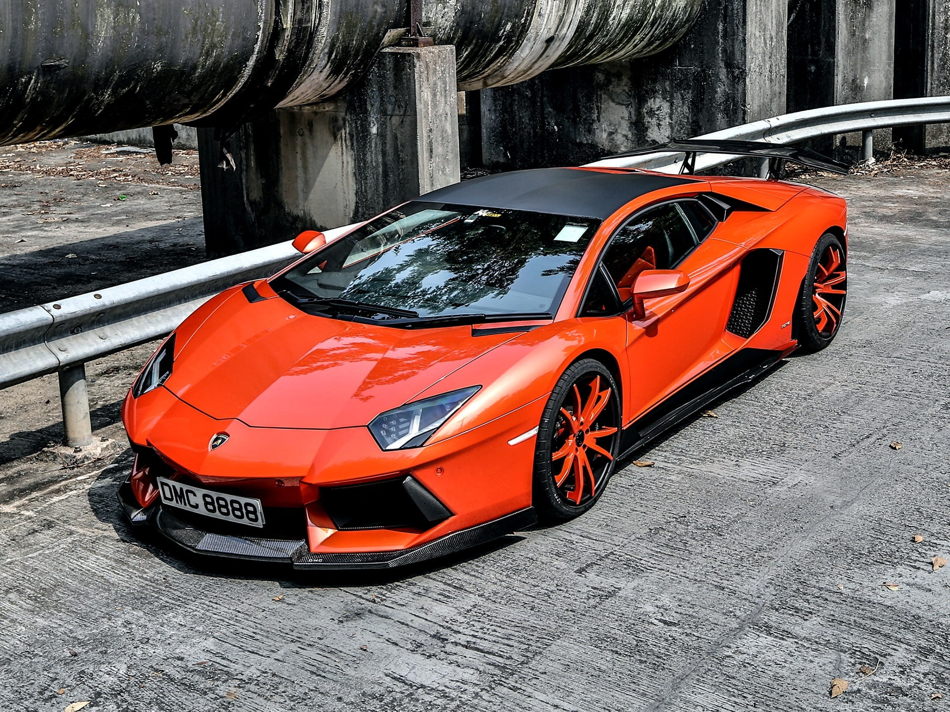 aventador, orange, tuning, lamborgini, 1080P, HD Wallpaper