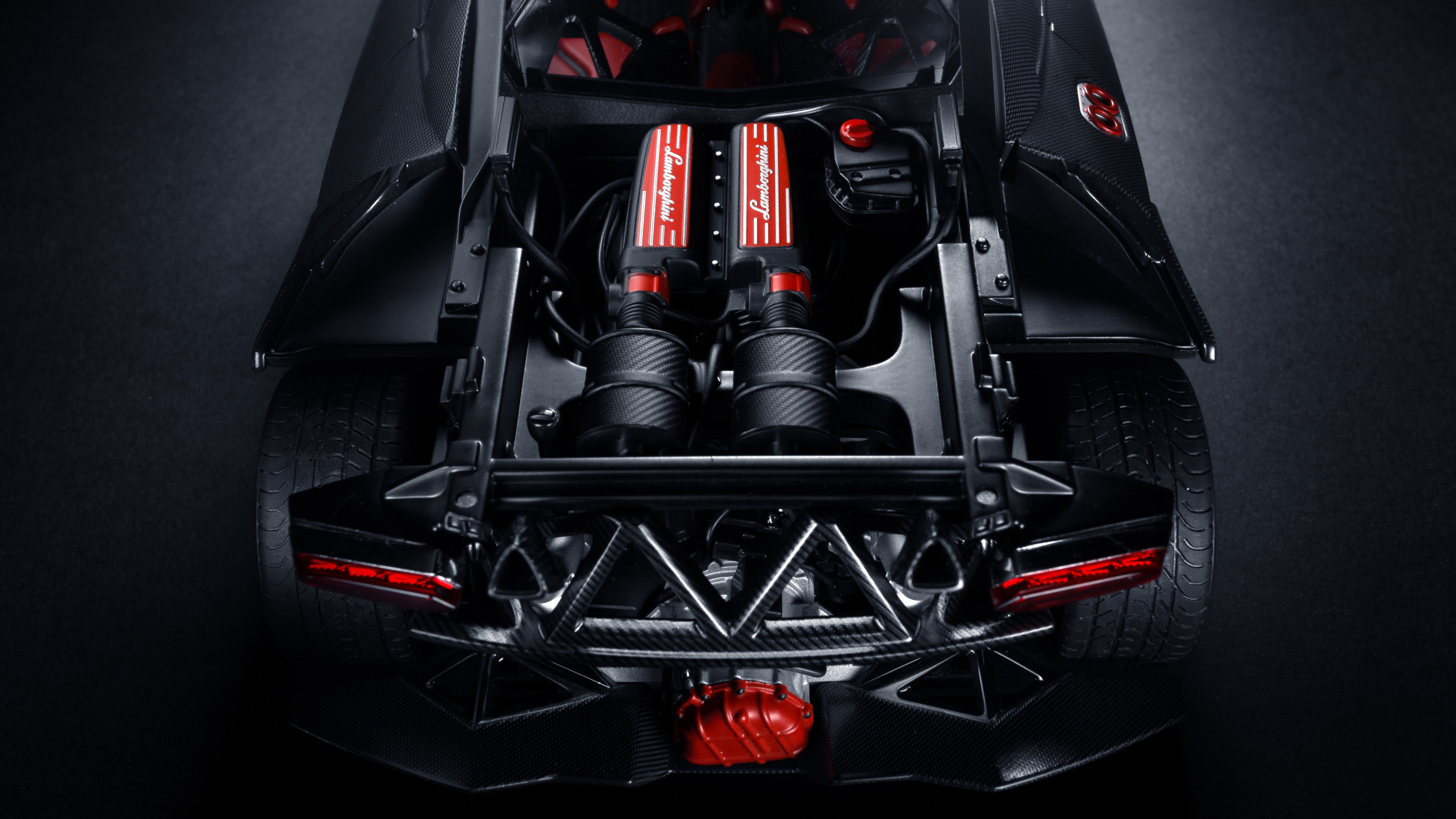 Lamborgini, engine, supercar, opened, back, racing, 5K, HD Wallpaper