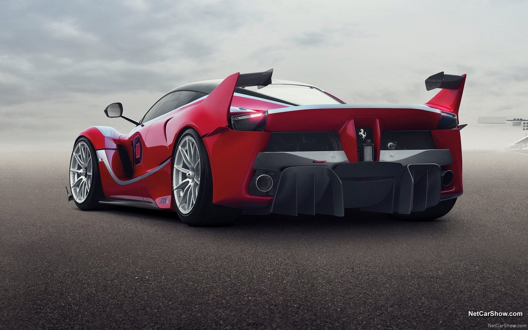 sports race, sports track, land vehicle, racecar, stationary, day, Ferrari FXX K, competition, road, red, car, sky, auto racing, wheel, track and field, HD Wallpaper