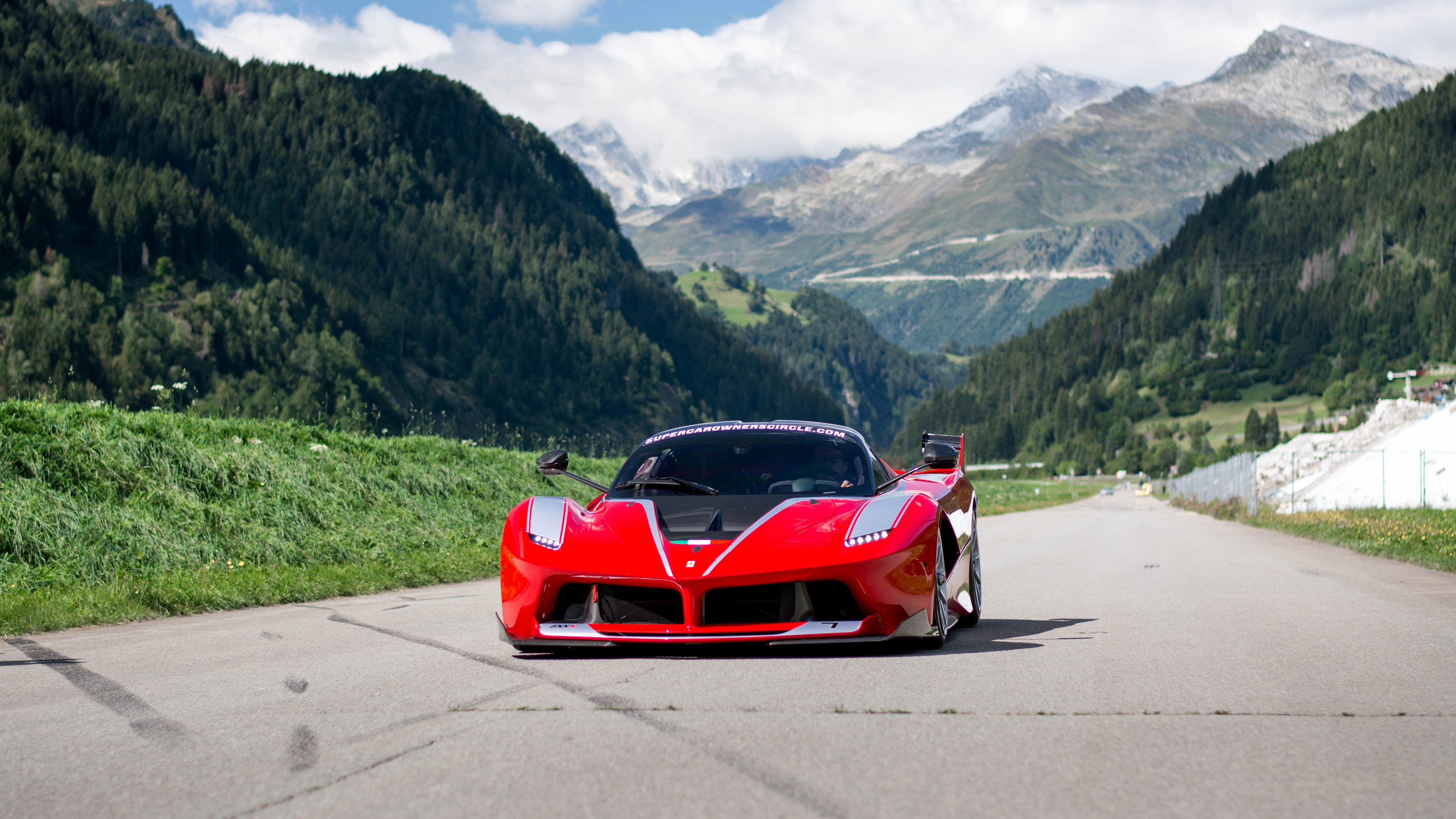 4K, mountains, FXX K, Ferrari, racing track, HD Wallpaper