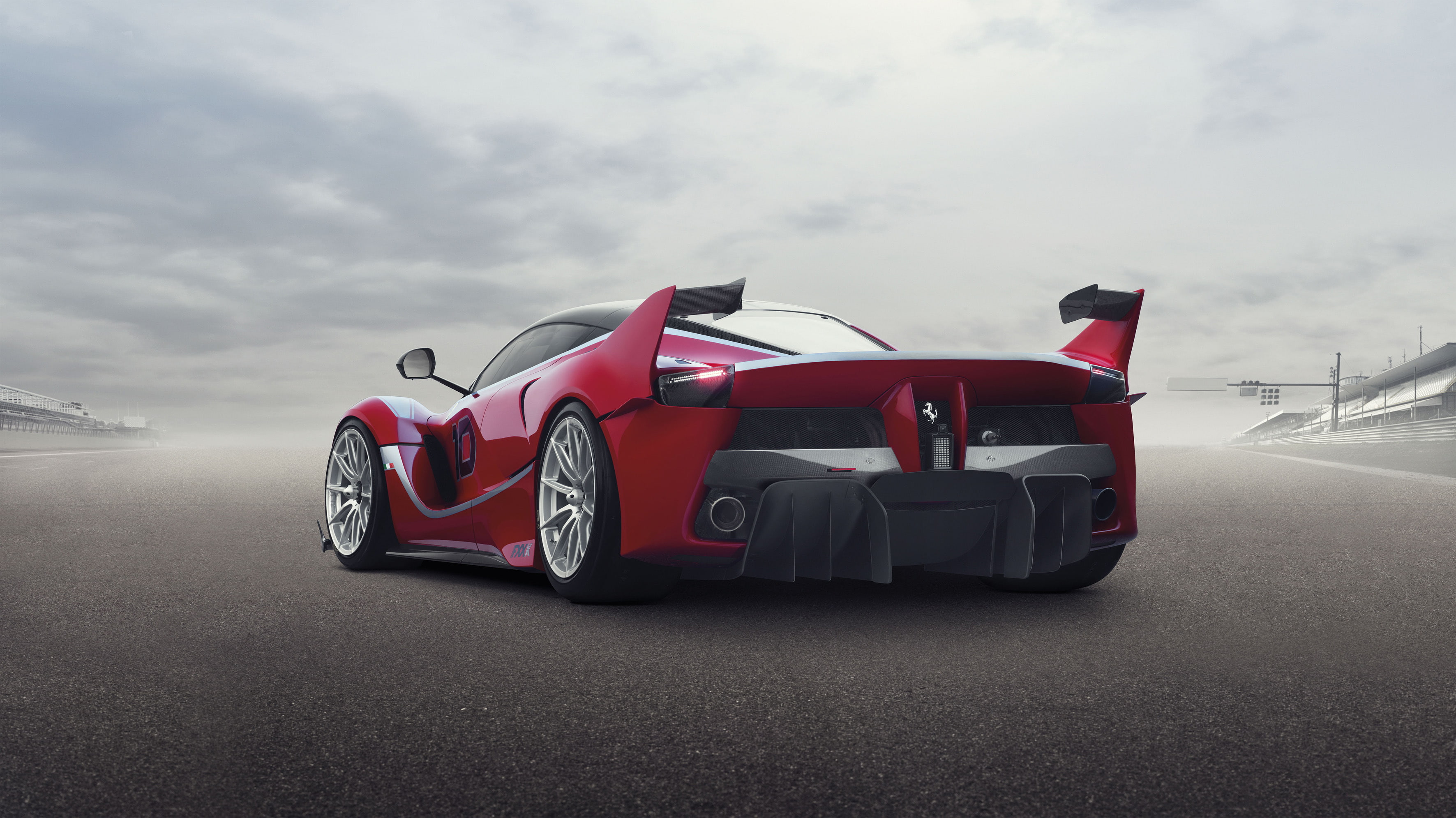 sport, land vehicle, nature, wheel, supercar, FXX K, outdoors, track and field, competition, Ferrari, car, speed, 2K, success, cloud - sky, sports, racecar, HD Wallpaper