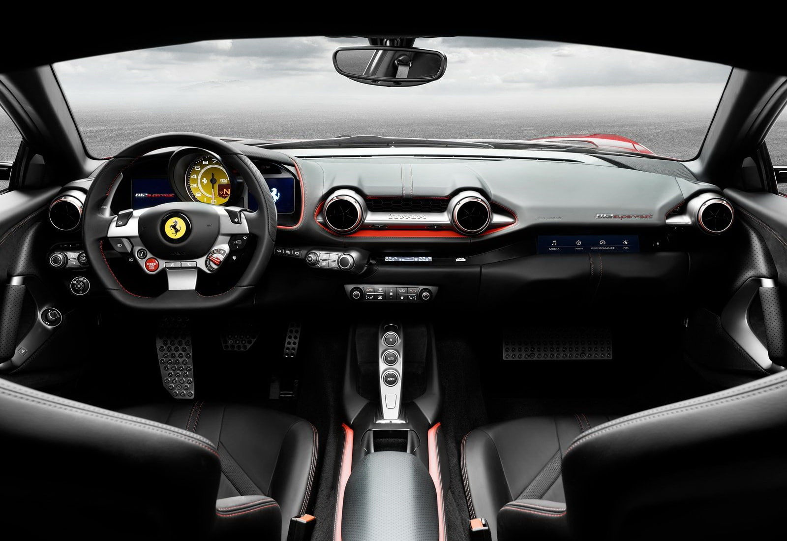 piloting, 812, airplane, land vehicle, control panel, ferrari, air vehicle, motor vehicle, luxury, travel, speedometer, transportation, windshield, no people, HD Wallpaper