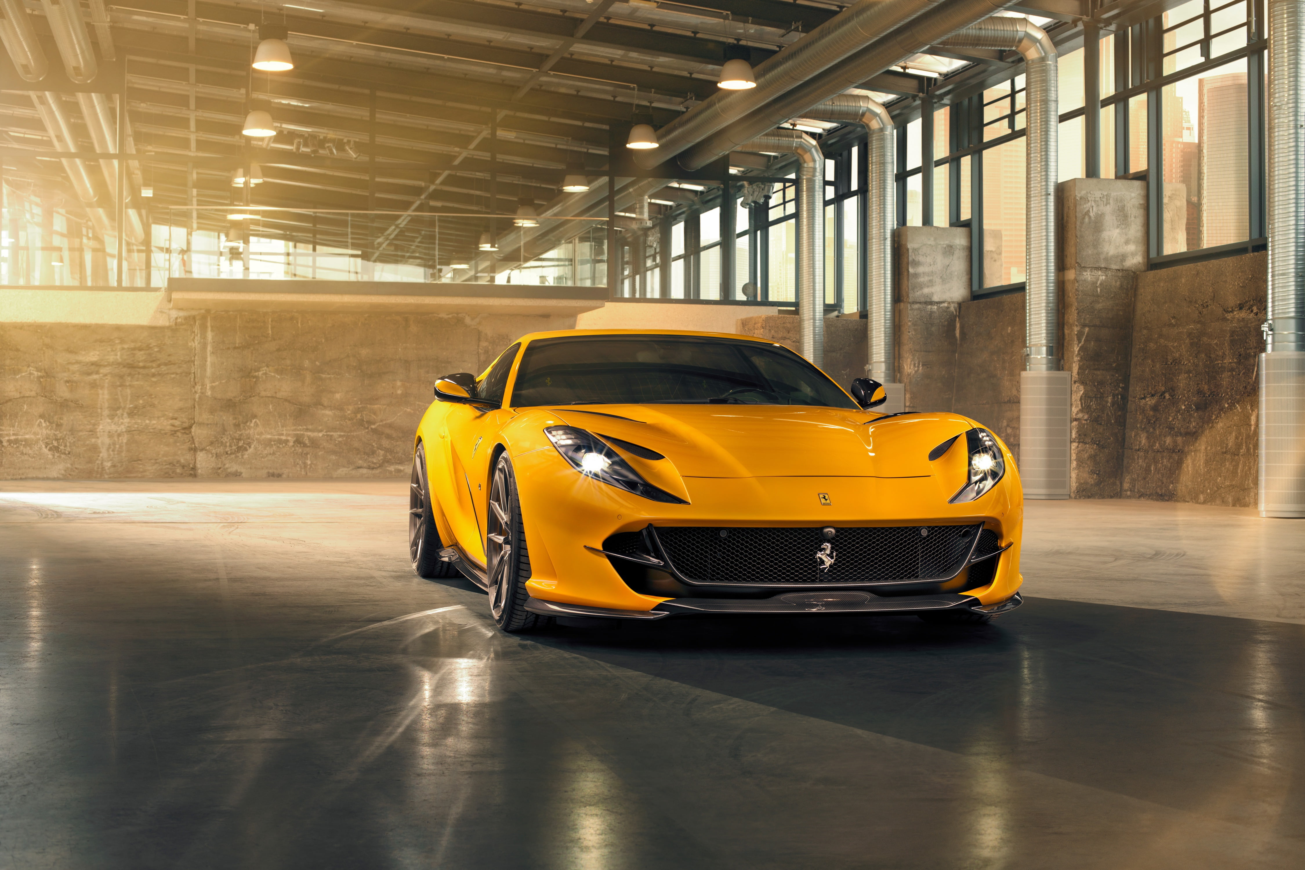 Ferrari 812 Superfast, Vehicle, Supercar, Yellow Car, Car, Sport Car, Ferrari, Grand Tourer, 4K, HD Wallpaper
