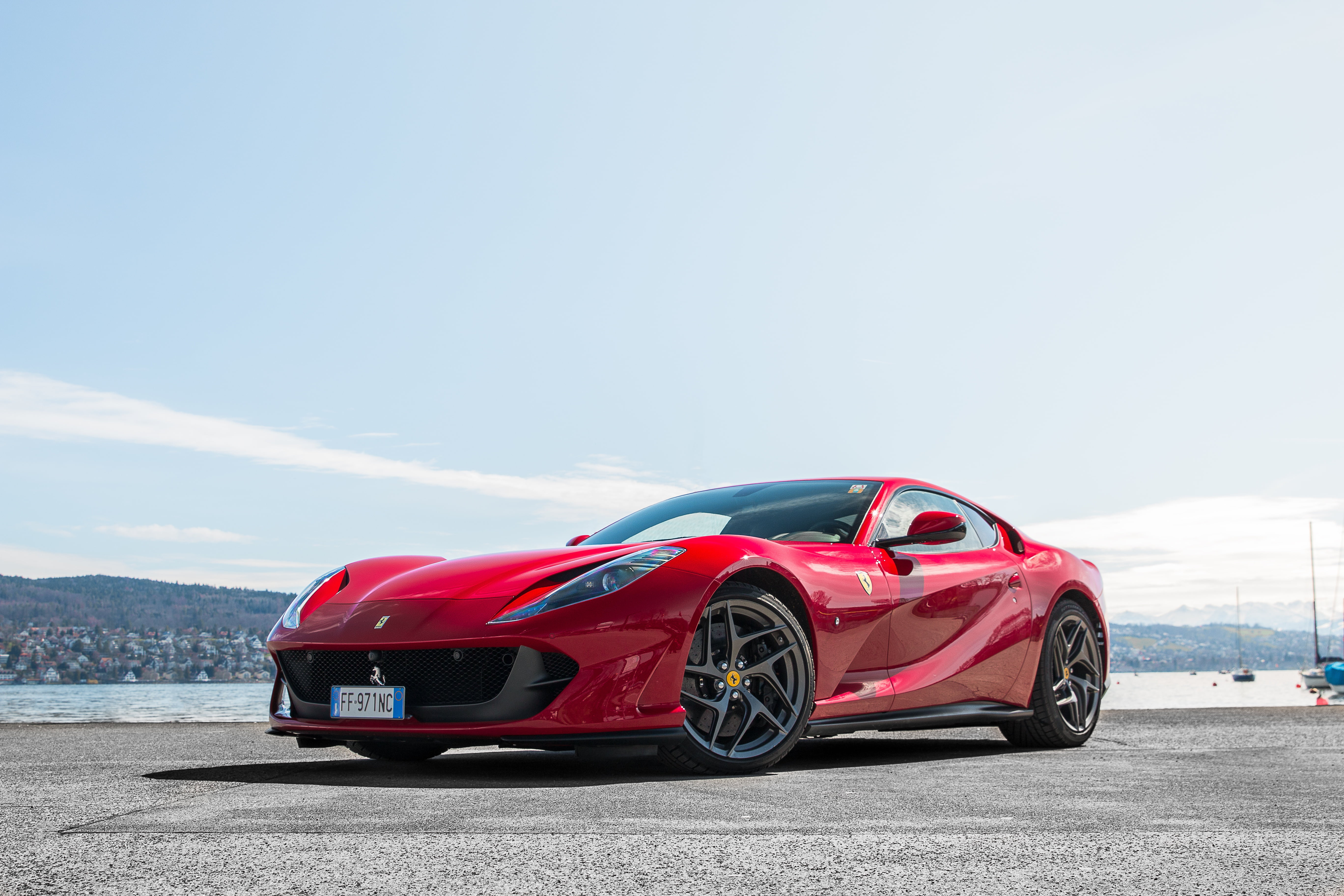 pier, 812, 5K, red, Superfast, Ferrari, HD Wallpaper