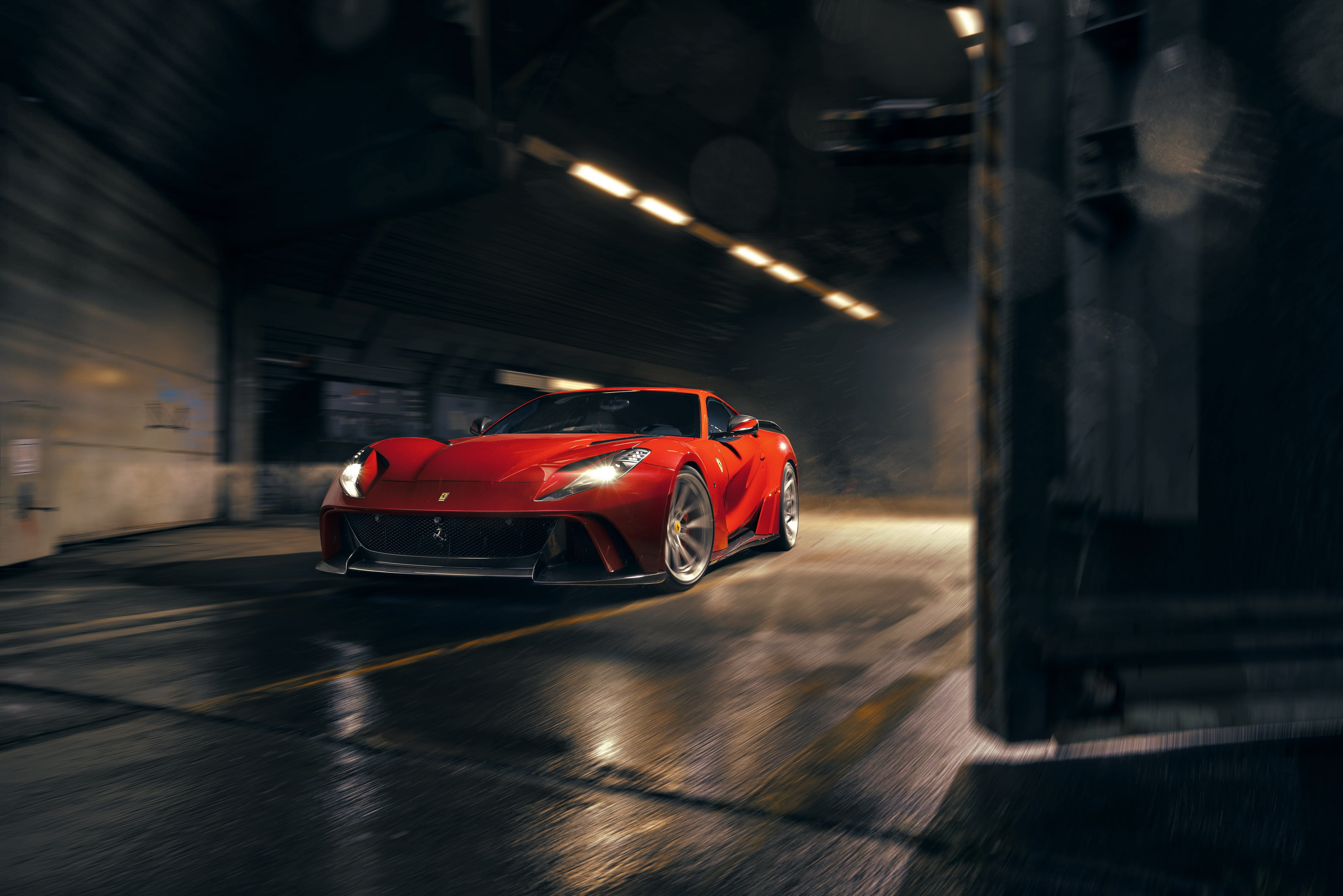 Red Car, 4K, Ferrari 812 Superfast, Car, Vehicle, Supercar, Sport Car, Ferrari, HD Wallpaper