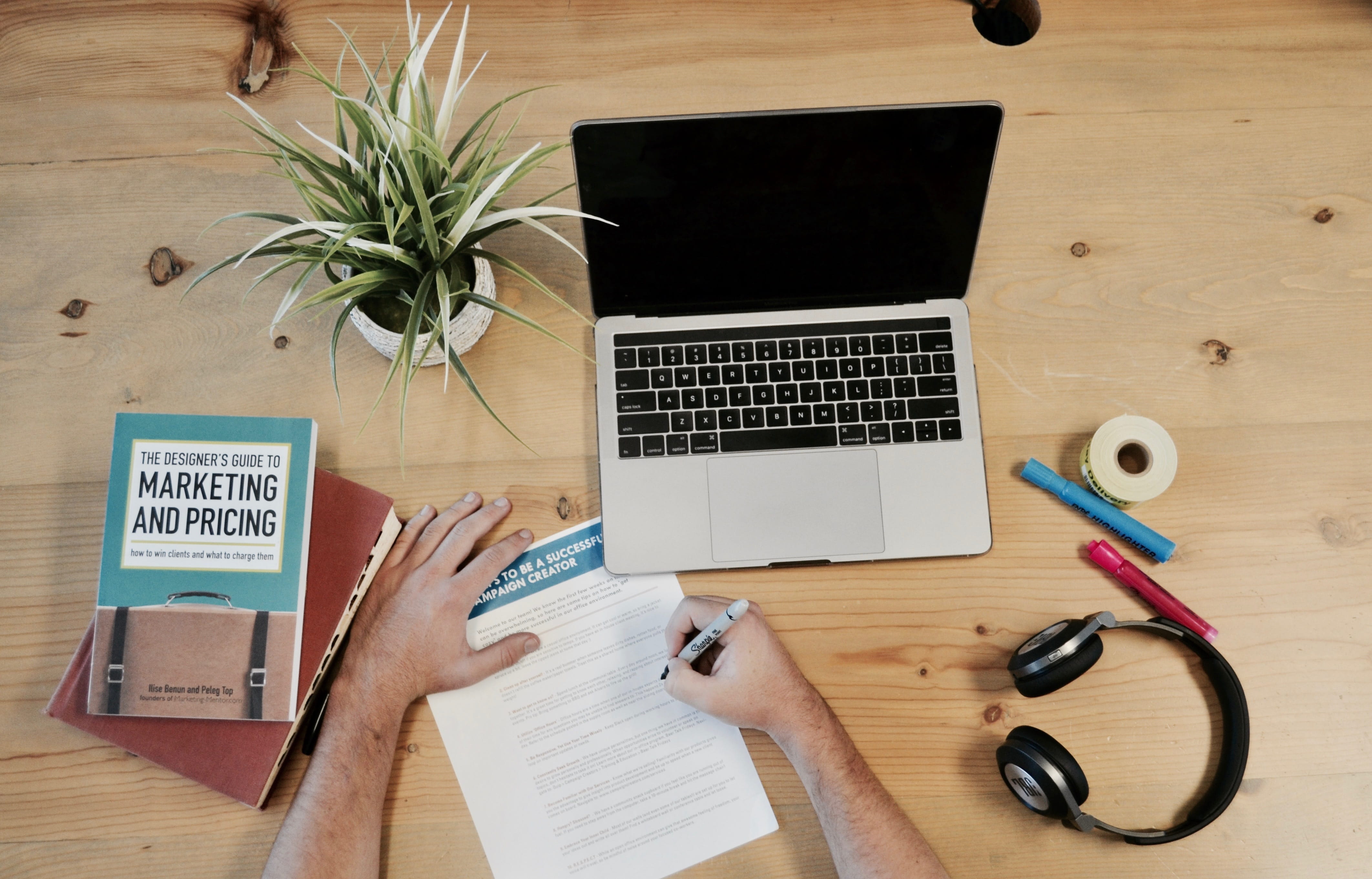potted plant, directly above, indoors, planning, laptop, table, marketingautomation, connection, using laptop, wireless technology, campaign, research, HD Wallpaper
