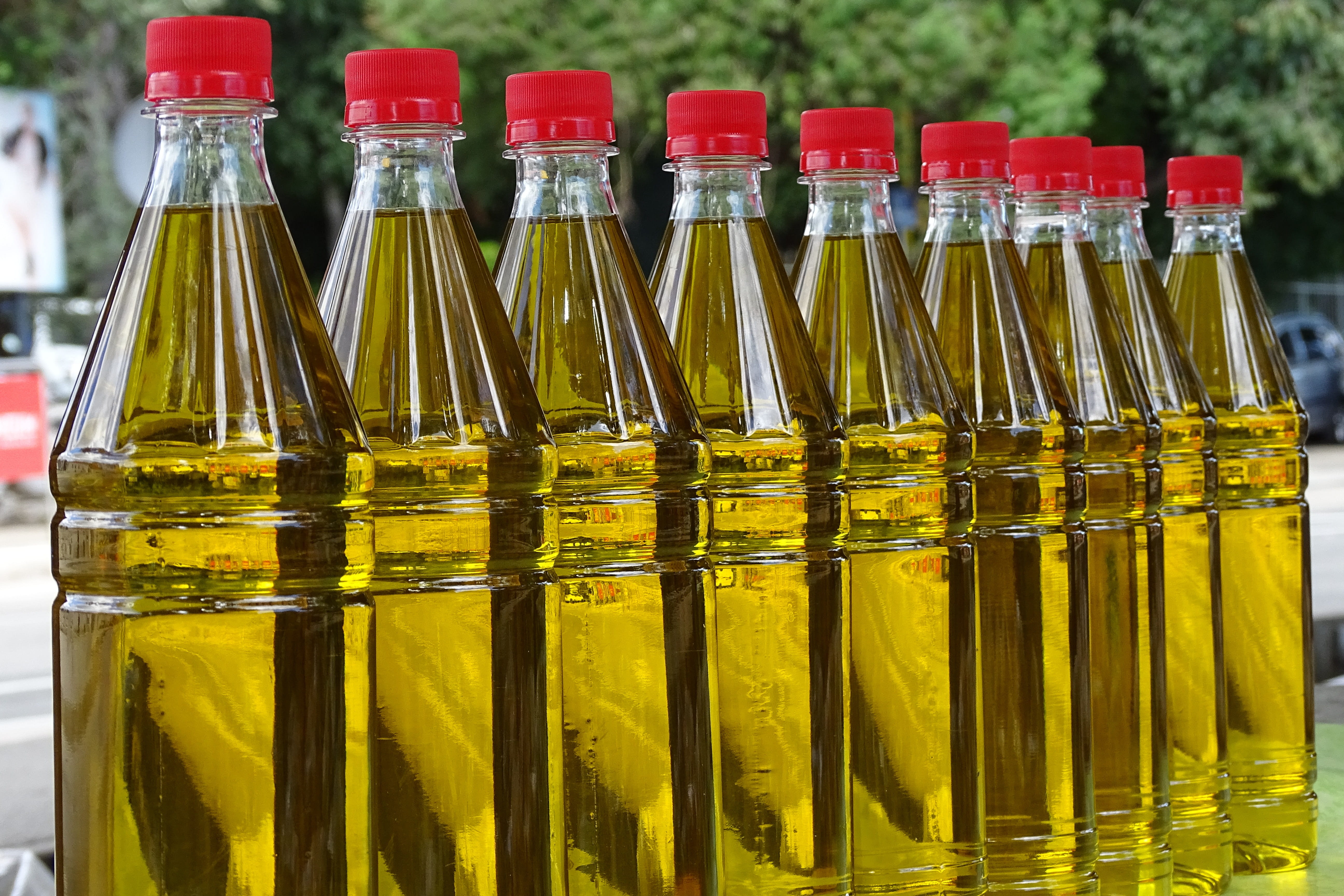 scientific experiment, business, industry, indoors, filled, mediterranean, oil, focus on foreground, refreshment, nine, yellow, container, Market, drink, HD Wallpaper