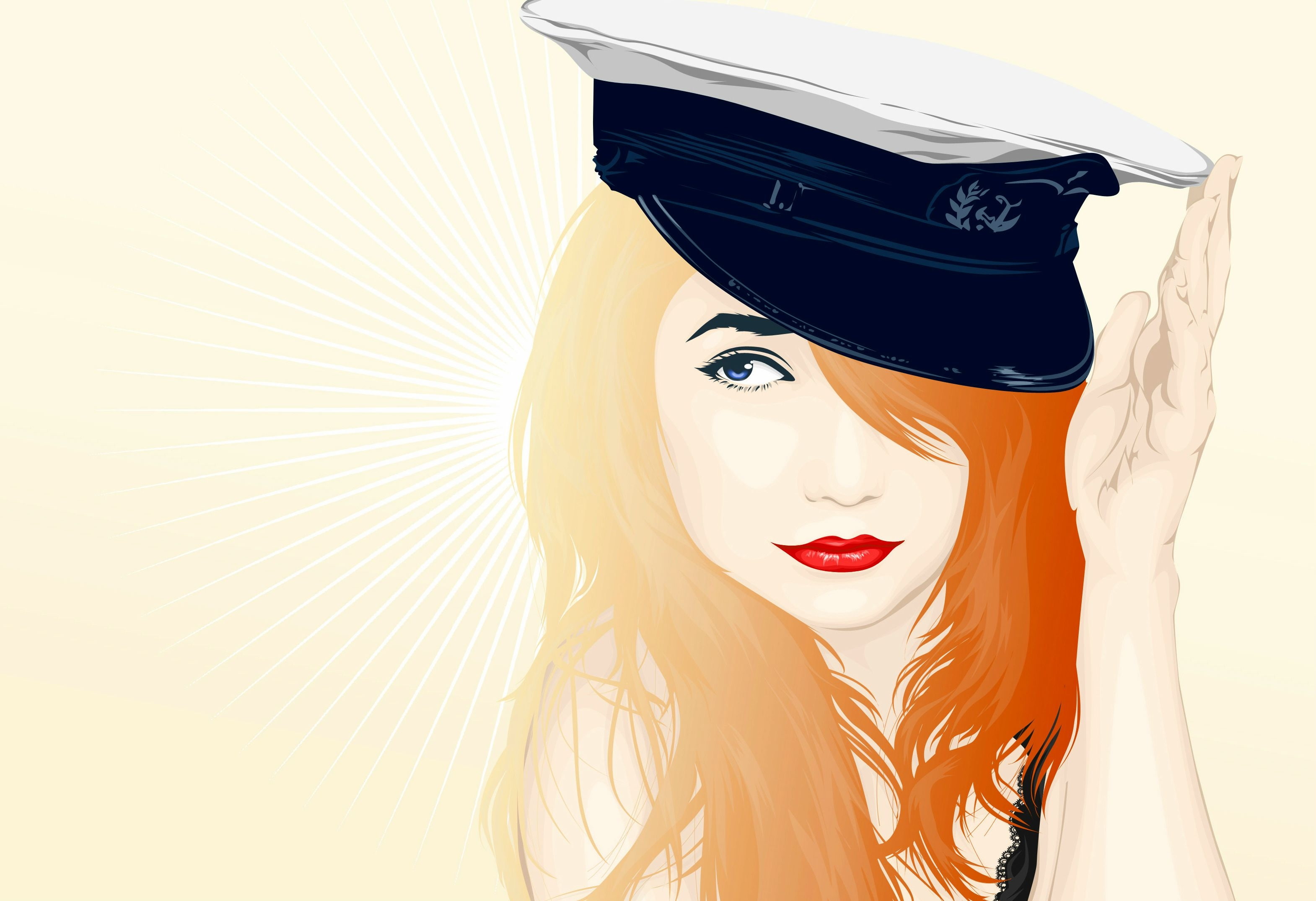 facial, features, girl, 2K, hat, HD Wallpaper