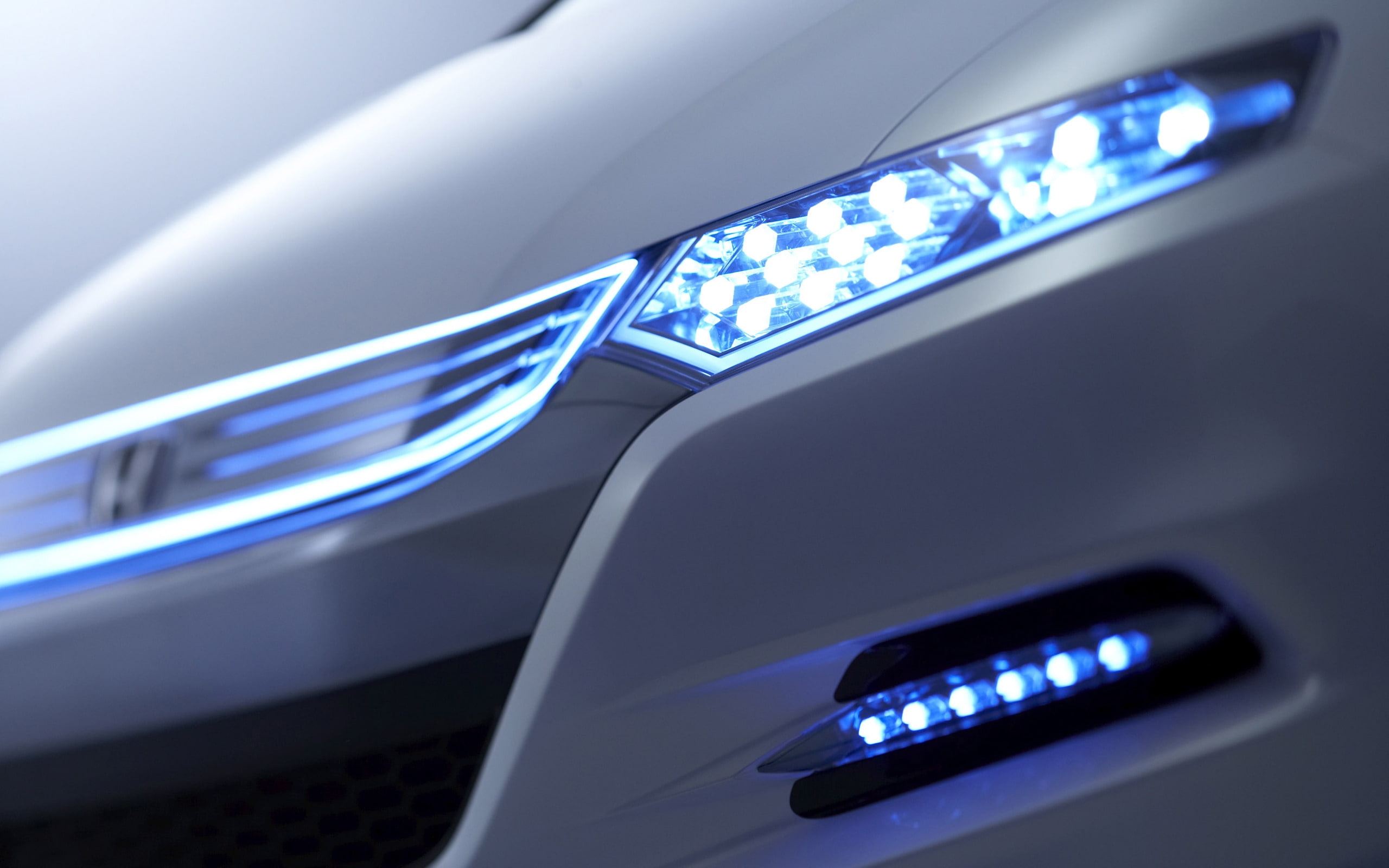 car, white, insight, honda, headlight, 2K, HD Wallpaper