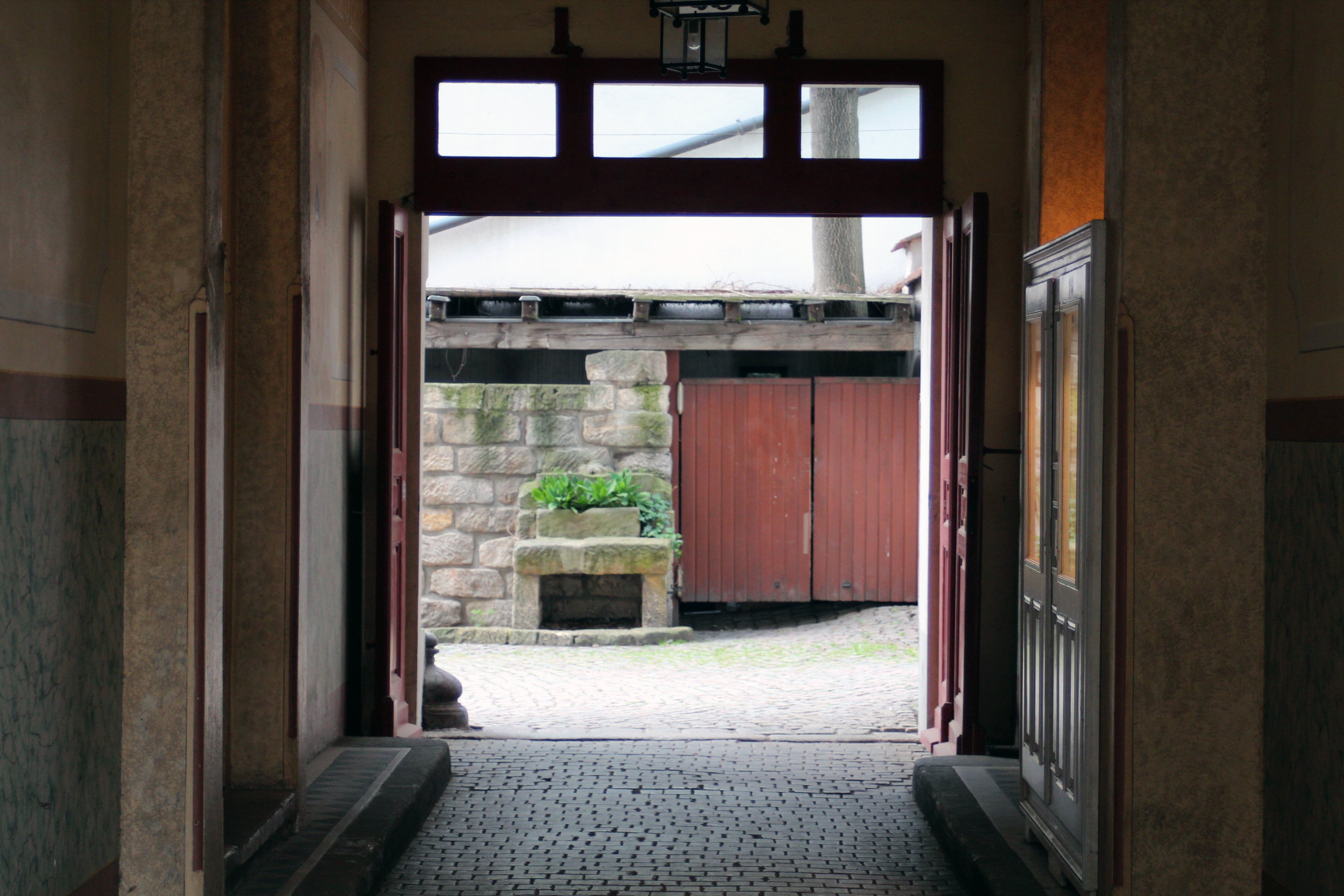 structures, building, stone wall, nature, doorway, wooden gate, gateway, urban, the way forward, built structure, day, plant, indoors, house, architecture, HD Wallpaper
