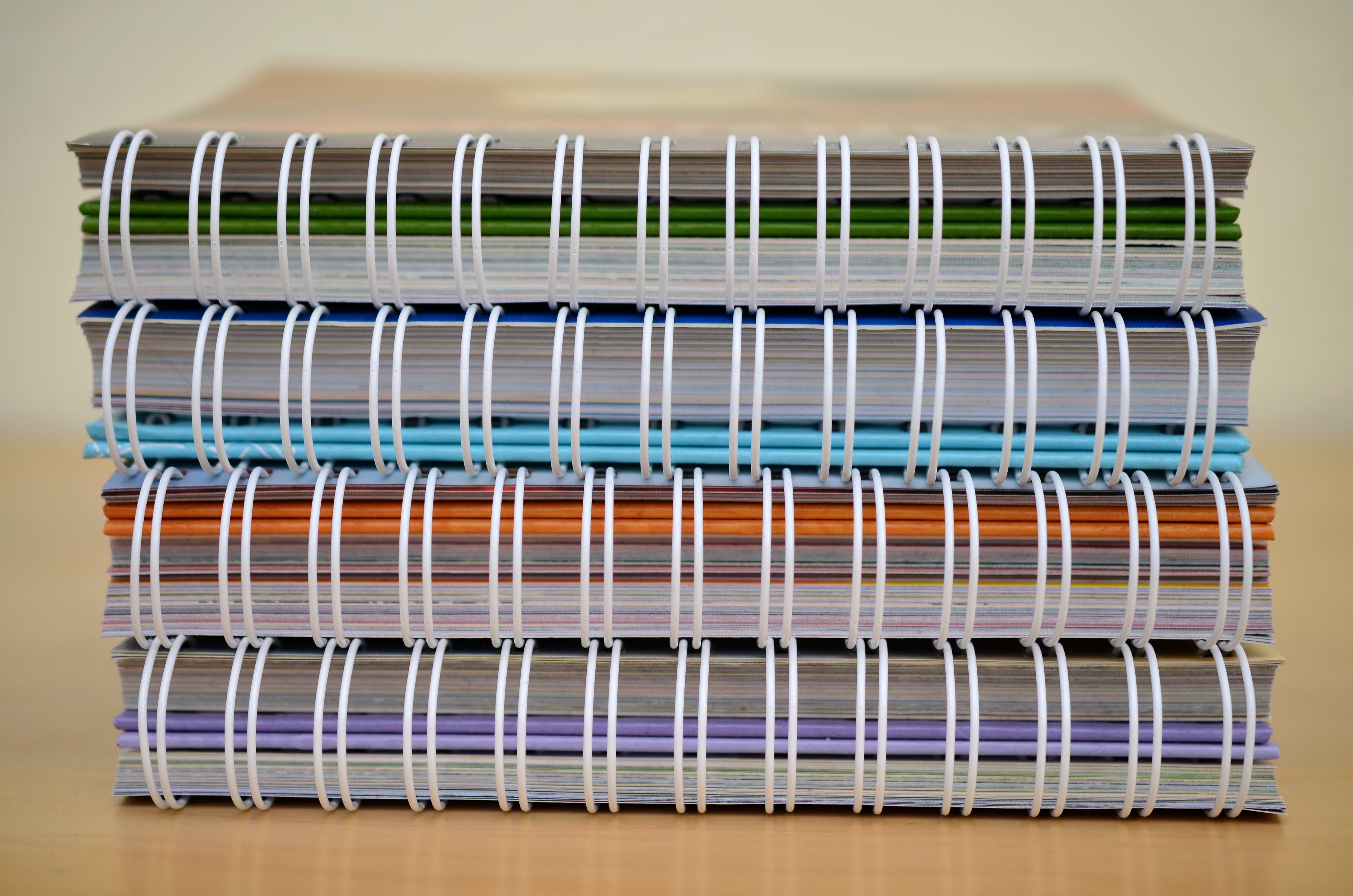 close-up, order, piled, equipment, industry, pattern, notebooks, electrical component, communication, still life, color, side by side, indoors, colorful, HD Wallpaper