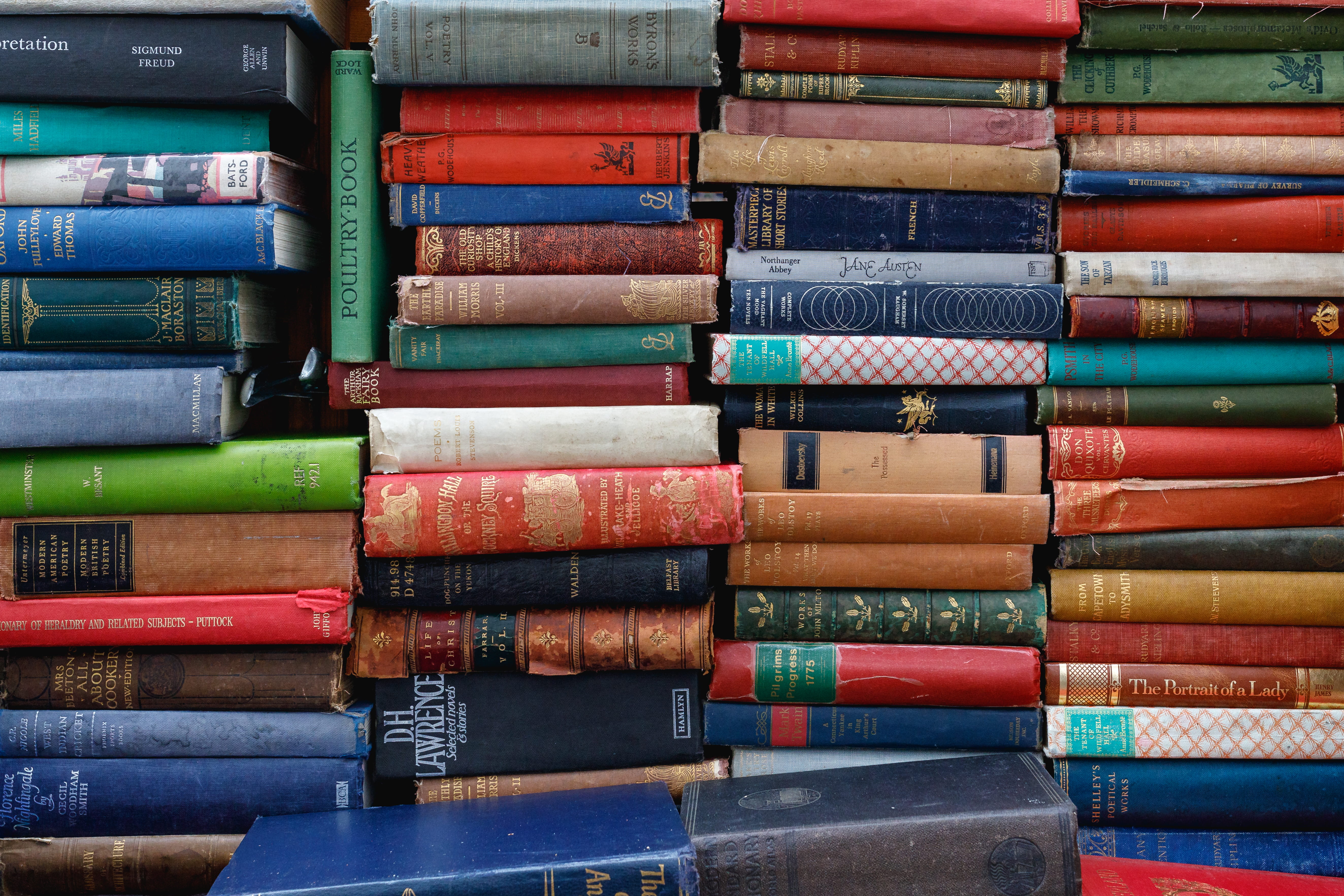 side by side, 5K, publication, no people, backgrounds, lot, choice, collection, title, book, still life, in a row, large group of objects, education, arrangement, HD Wallpaper
