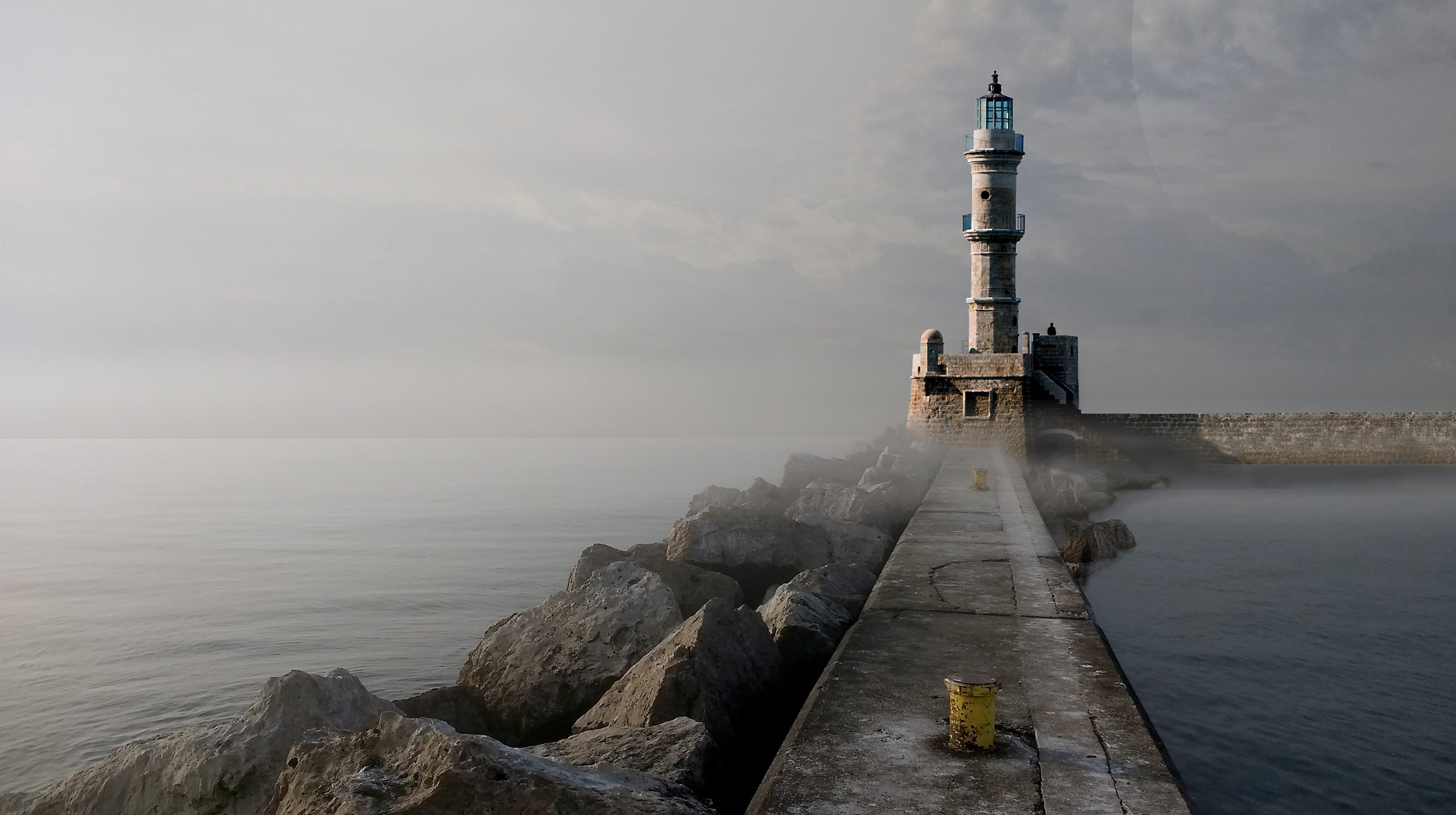 tower, ocean, by the sea, building, light, forward, building exterior, sky, nature, scenics - nature, lighthouse, sea, beauty in nature, past, rock - object, HD Wallpaper