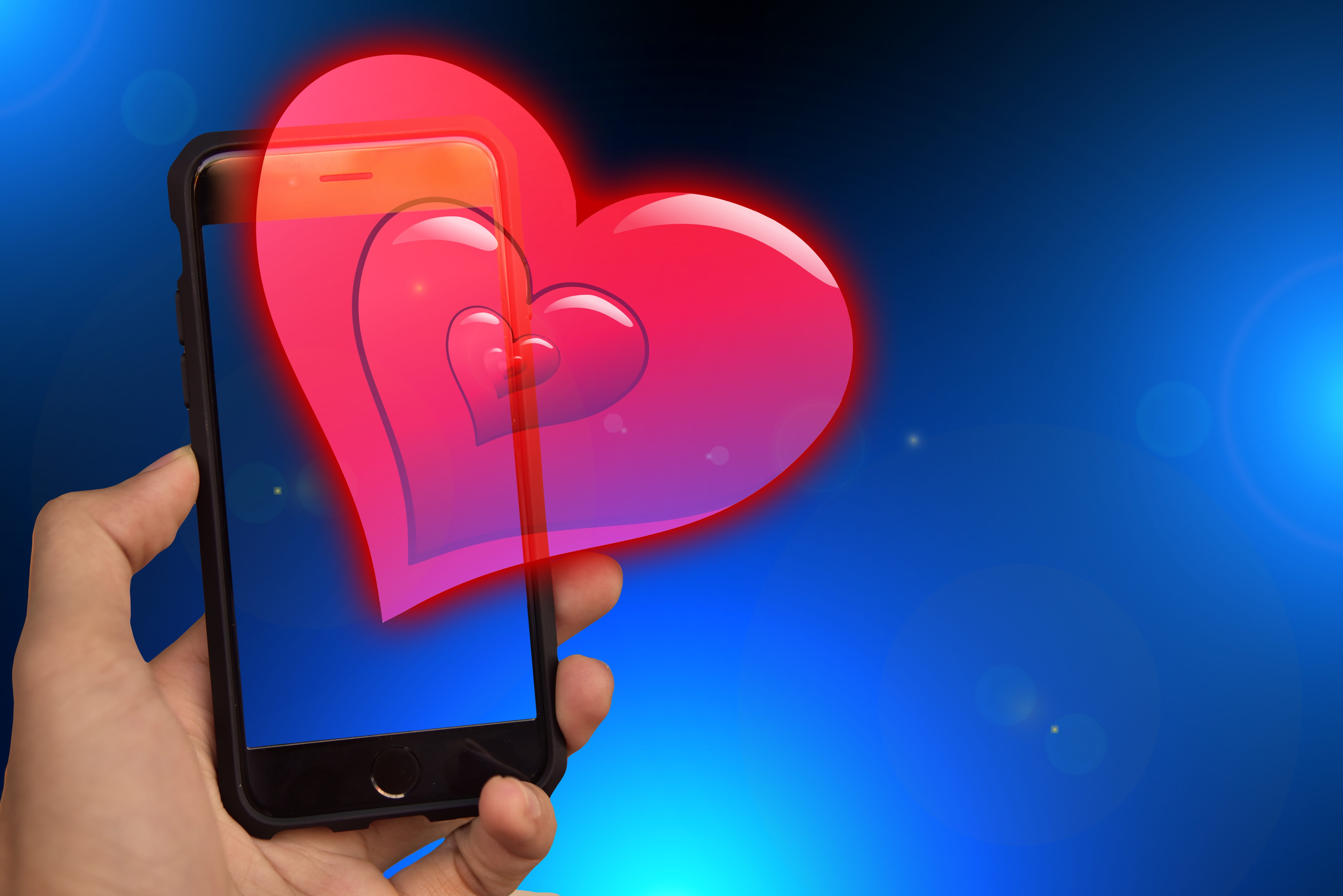 studio shot, colored background, technology, adult, send, smartphone, red, positive emotion, emotion, communication, love, valentines day, human body part, HD Wallpaper