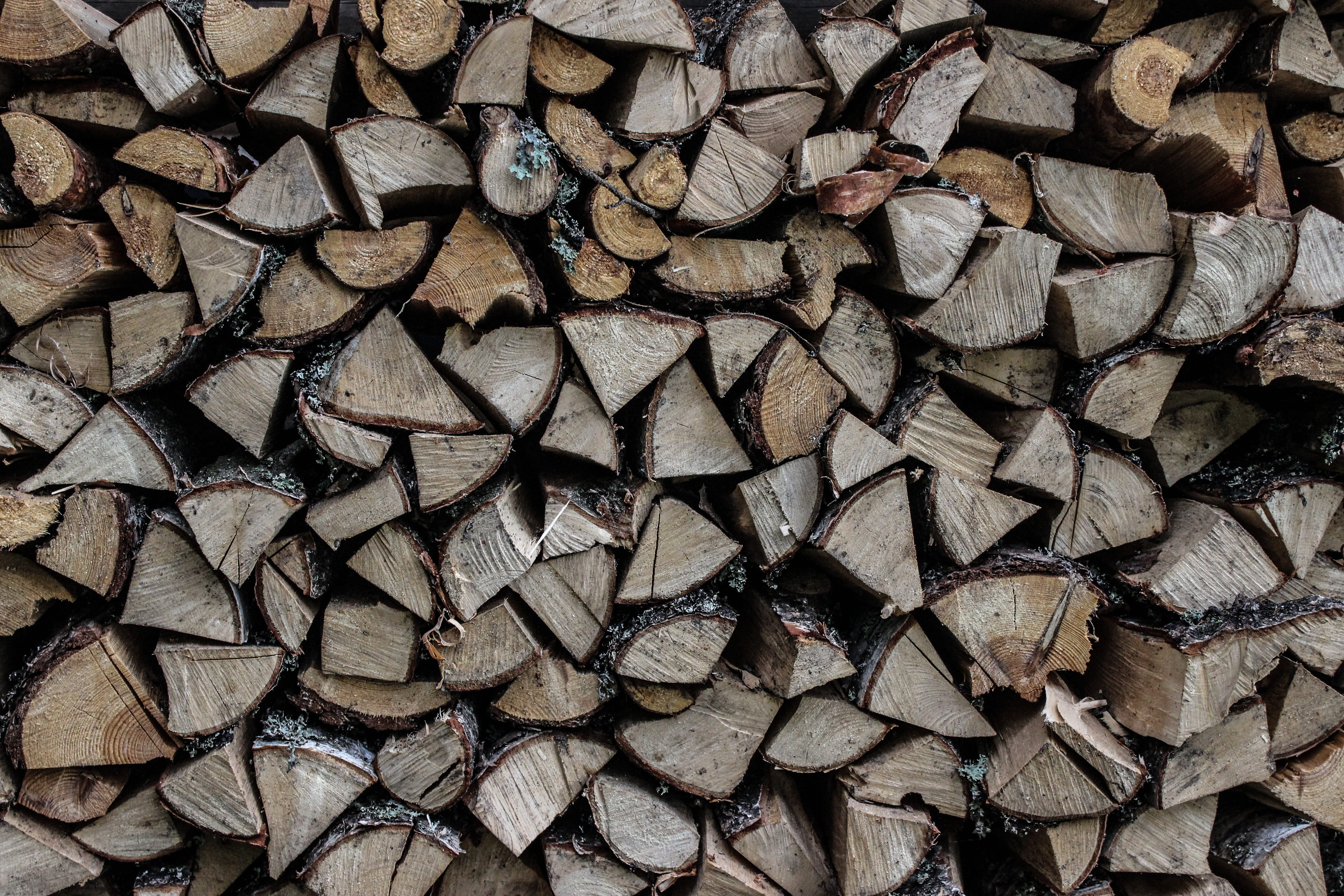wood - Material, split, backgrounds, material, lumber industry, Firewood, pattern, textured, deforestation, no people, brown, tree ring, full frame, Tree, HD Wallpaper