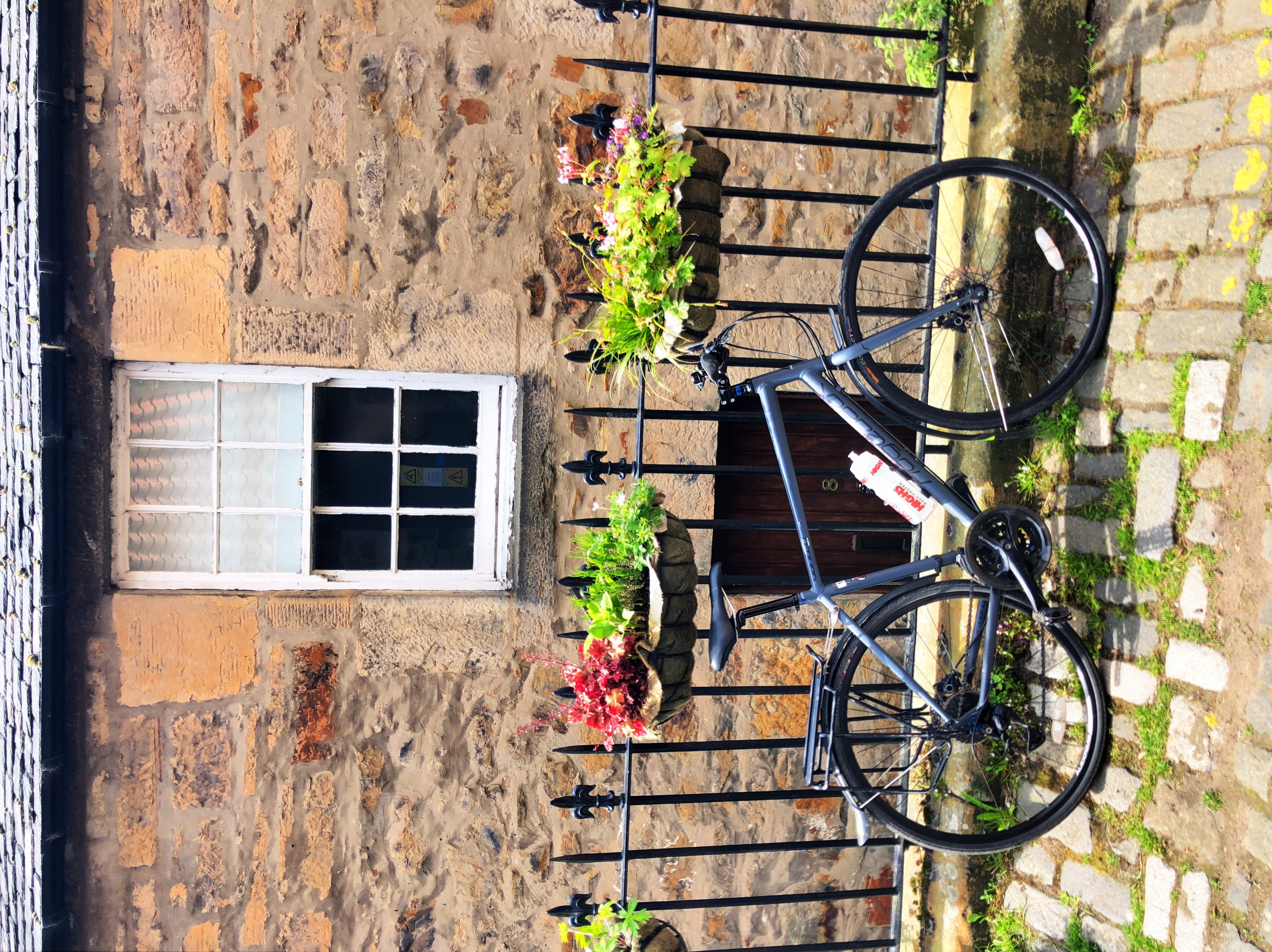 vehicle, window box, window, transportation, path, potted plant, wall - building feature, bike, architecture, blossom, nature, no people, edinburgh, flower arrangement, HD Wallpaper