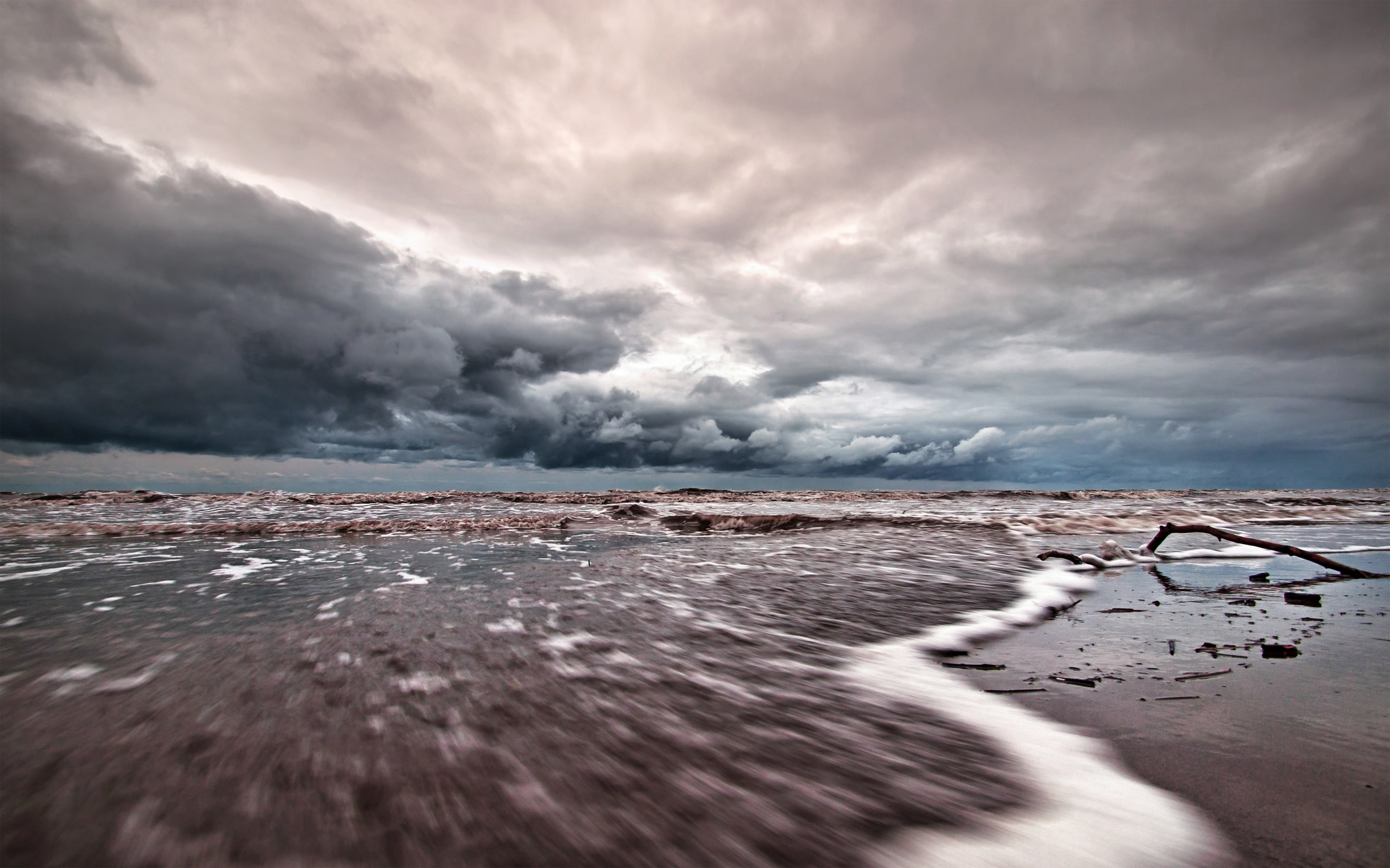 away, seascape, 2K, ocean, grey, tamronspaf10‑24mmf/3.5‑4.5diii, nikon, sand, washing, iran, clouds, sky, photography, water, beaches, brown, storm, nikond5000, HD Wallpaper