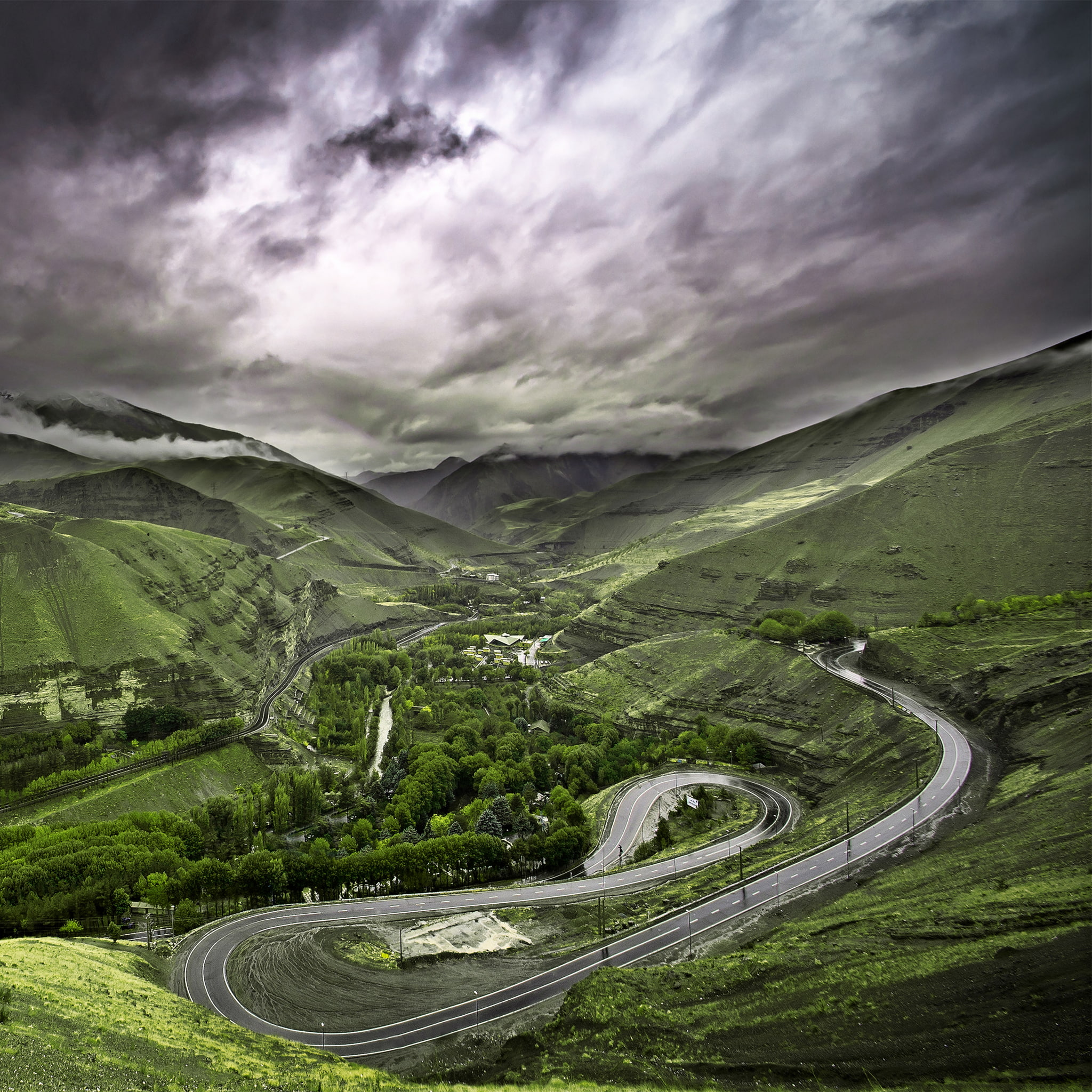 road, beauty in nature, mode of transportation, scenics - nature, 1080P, cloud - sky, winding road, landscape, motor vehicle, overcast, tamronspaf10‑24mmf/3.5‑4.5diii, Phone HD Wallpaper