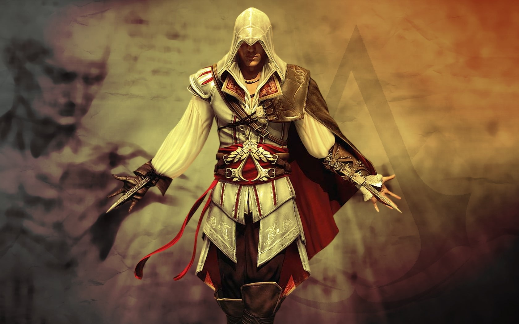 human representation, 720P, Assassins creed, history, obscured face, Desmond miles, religion, Knifes, celebration, outdoors, front view, disguise, architecture, HD Wallpaper