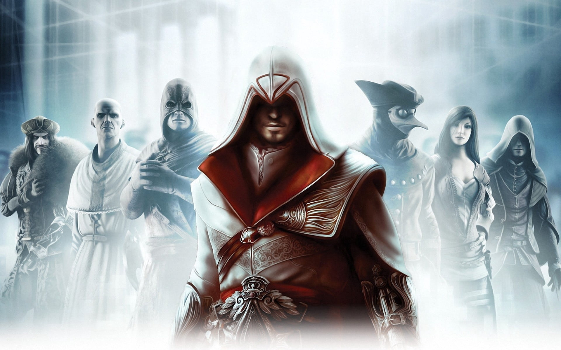 action-adventure, digital, representation, group of people, adult, women, s, females, religion, spirituality, desmond miles, clothing, people, young women, HD Wallpaper