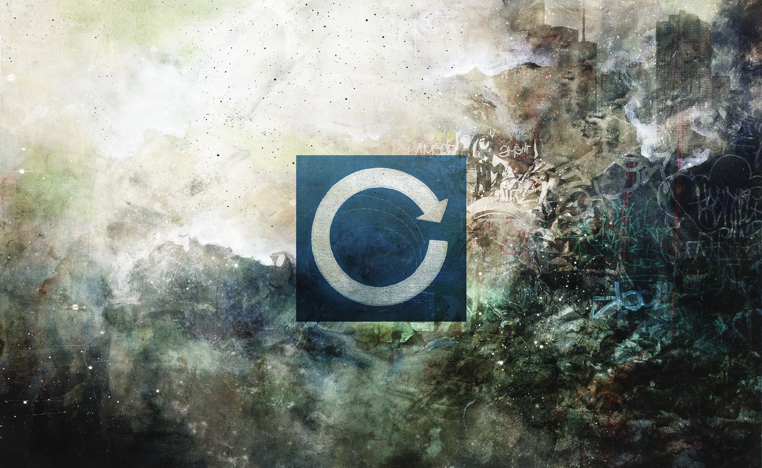 creativity, blue, communication, rewind, textured effect, old, Artistic, representation, wall - building feature, logo, Symbol, textured, no people, wall, HD Wallpaper