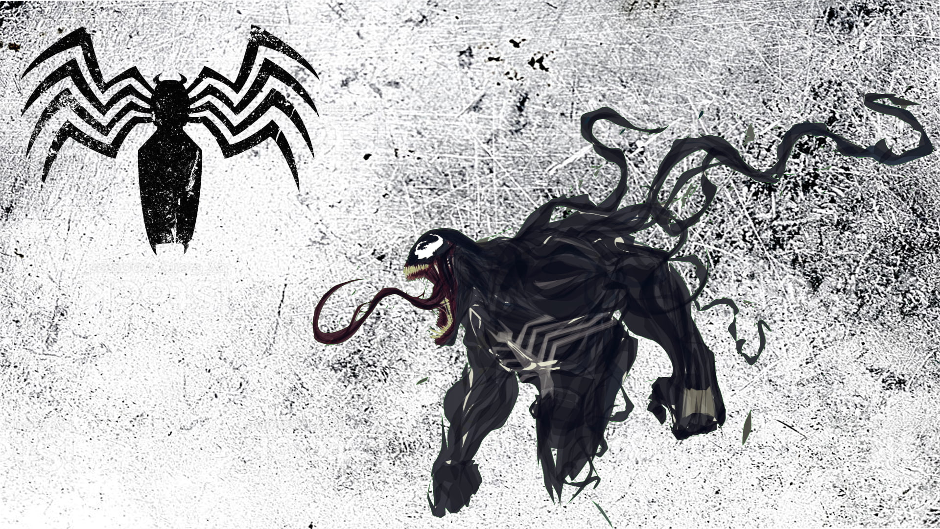 Venom, Spider-Man, symbols, 1080P, HD Wallpaper