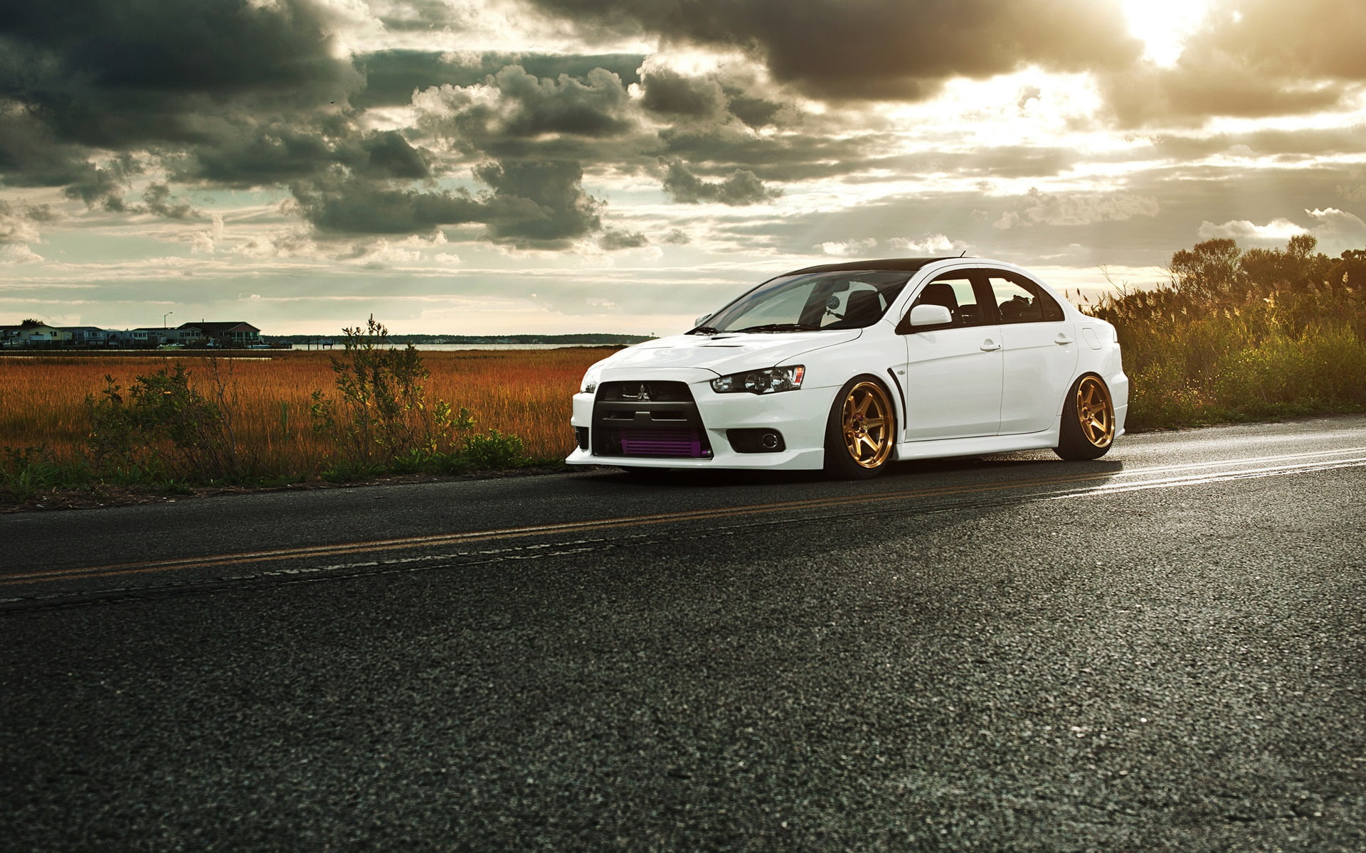 Car, evolution, Mitsubishi, lancer, x, 1080P, White, HD Wallpaper