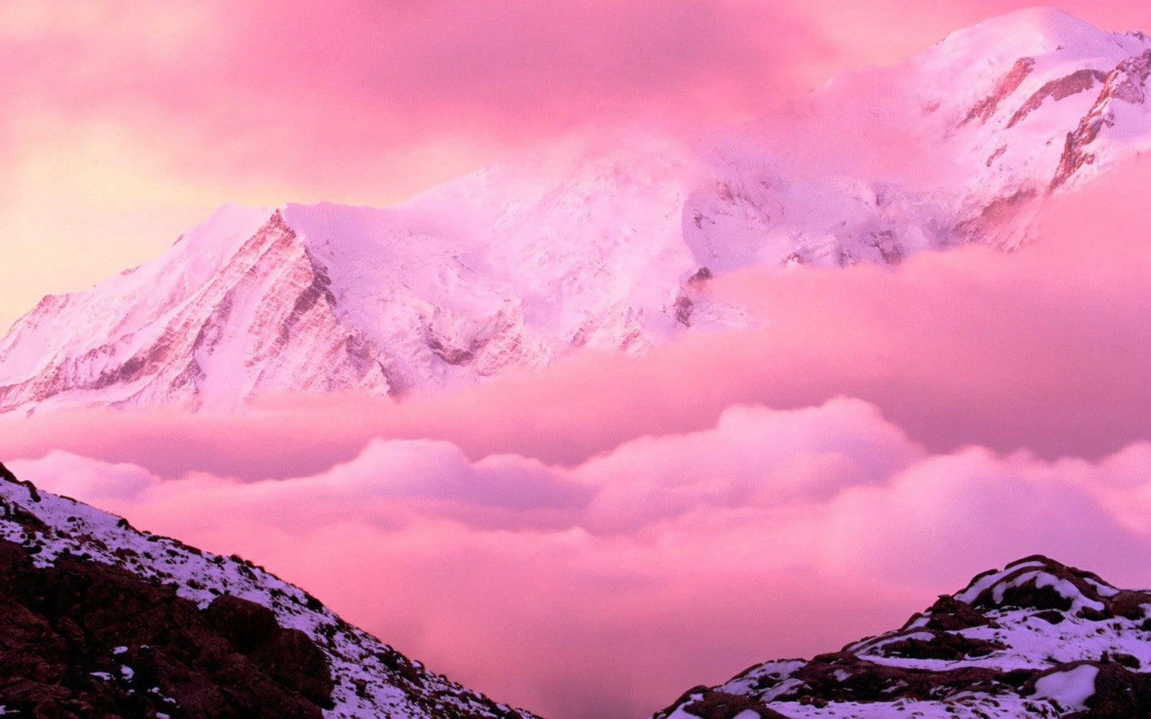 nature, abstract, art, PINK, hd, mountain, pretty, Clouds, Nice, amazing, 720P, HD Wallpaper